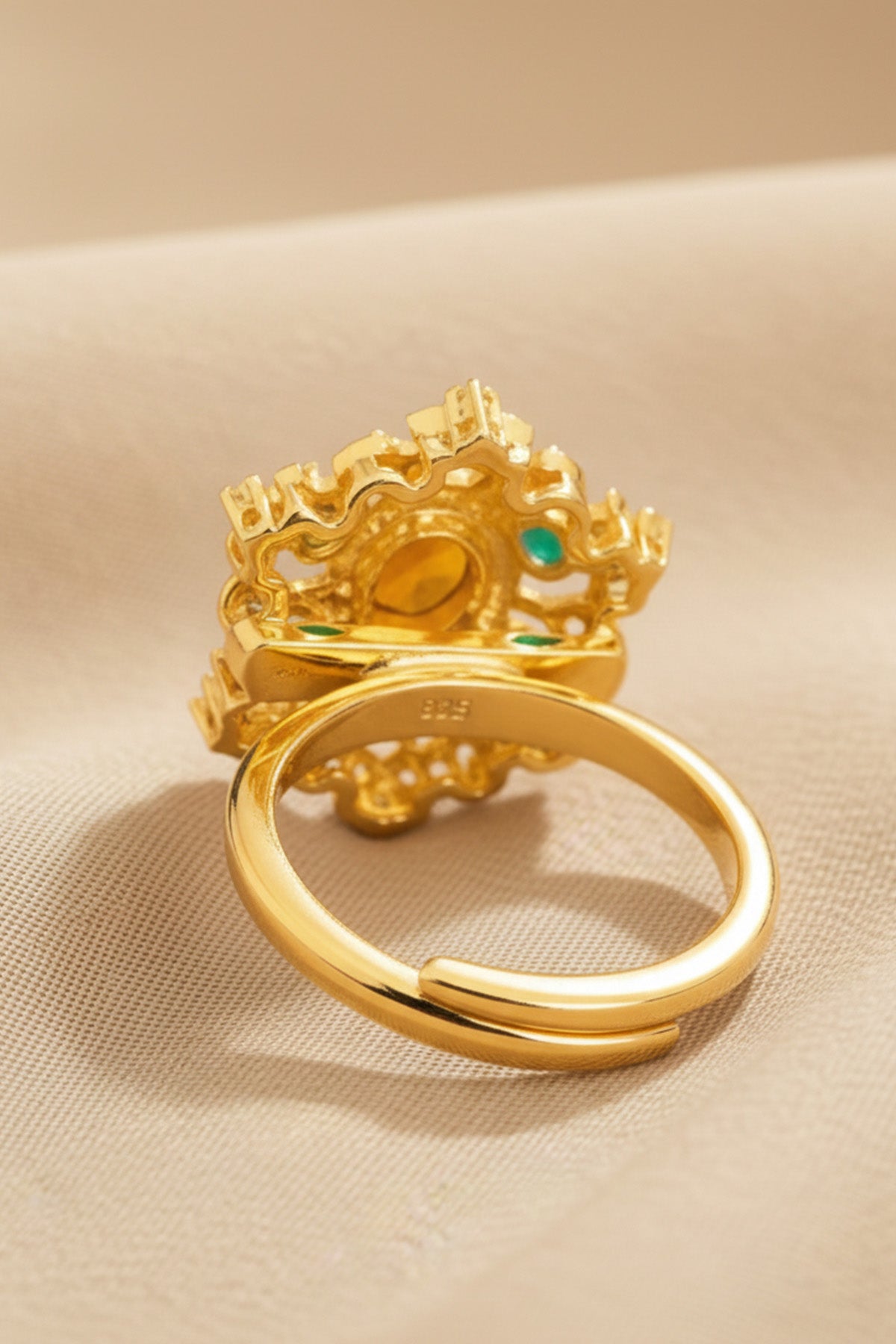 Multi Gold Plating Polki Ring