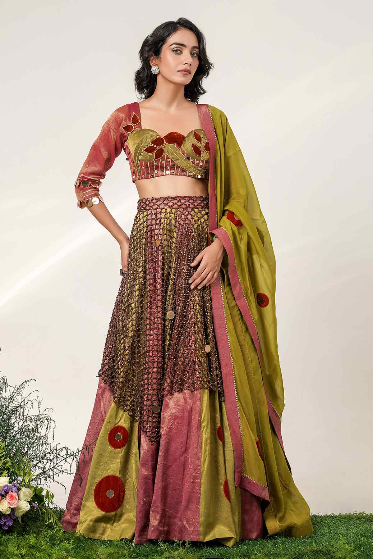Buy Multi Layered Kali Lehenga Set for women by Shwetanga online available at scrollnshops
