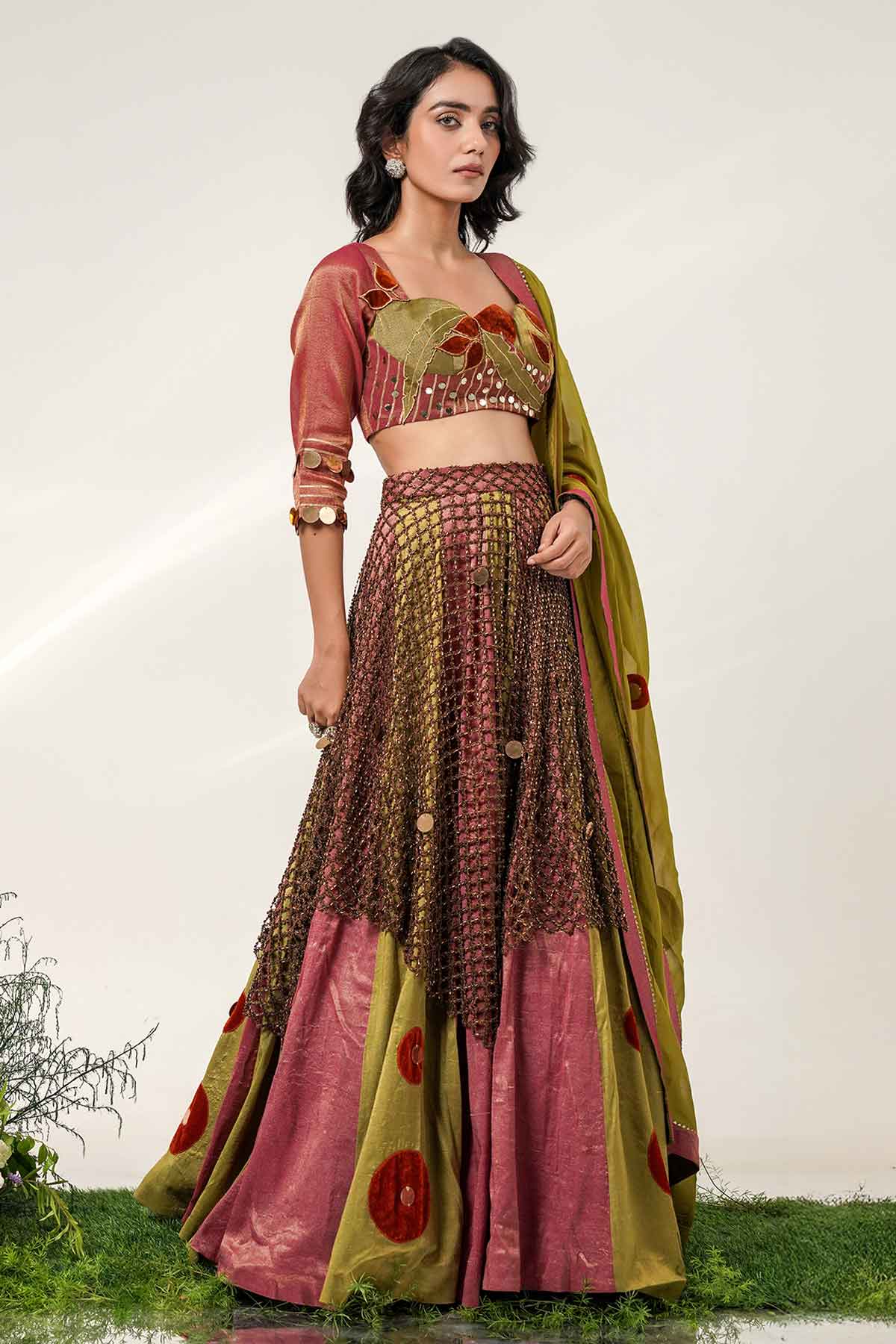 Multi Layered Kali Lehenga Set