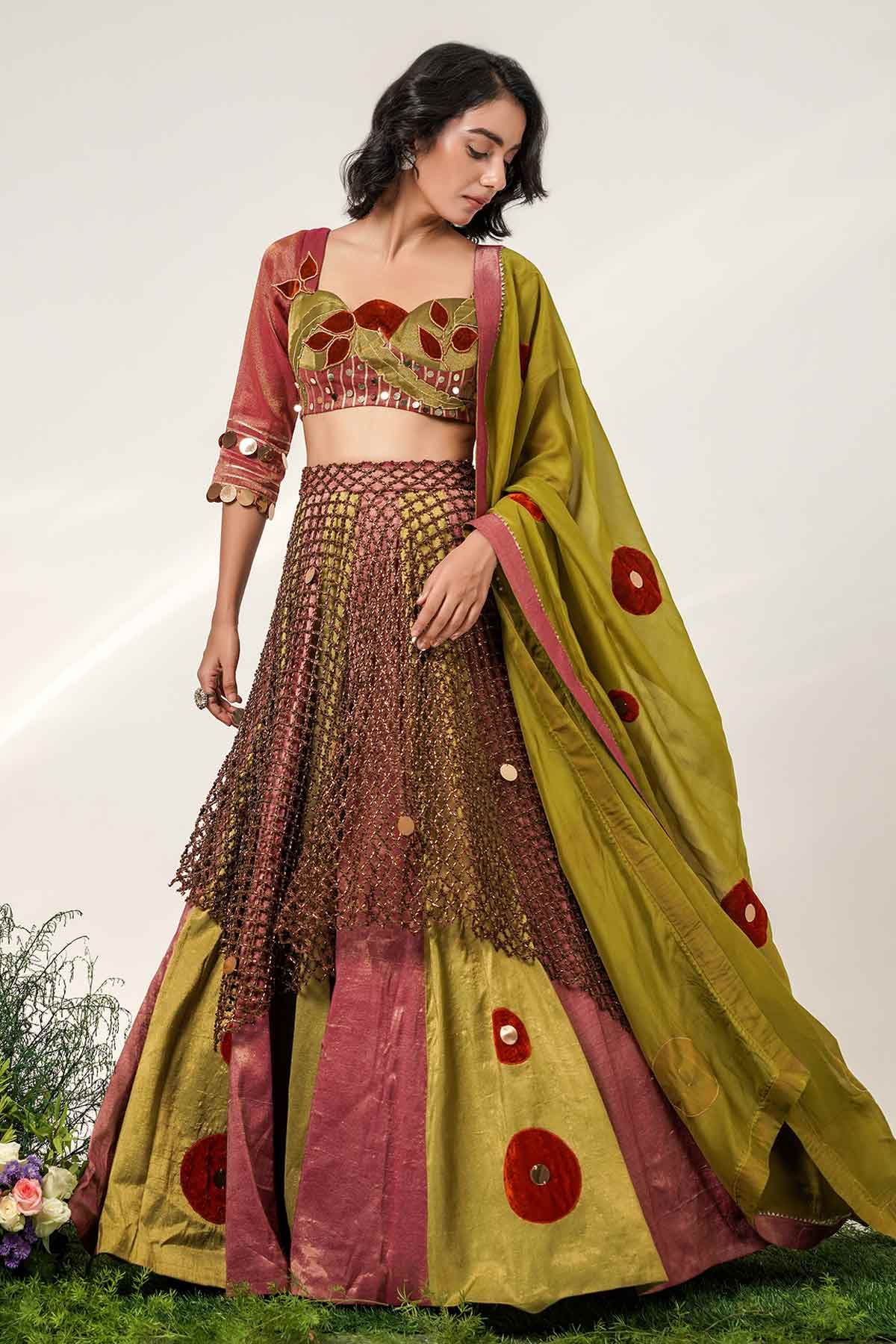 Multi Layered Kali Lehenga Set