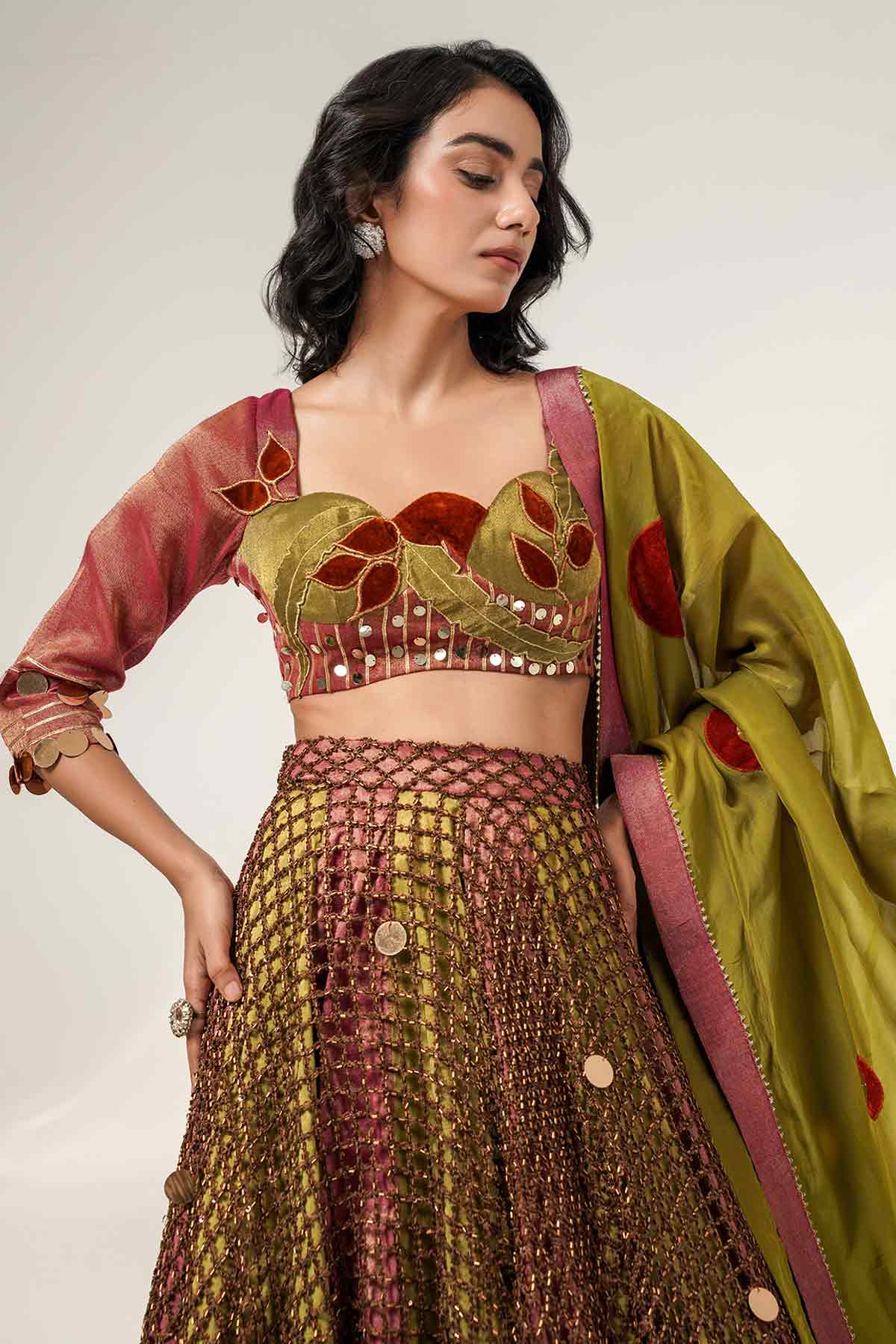 Multi Layered Kali Lehenga Set