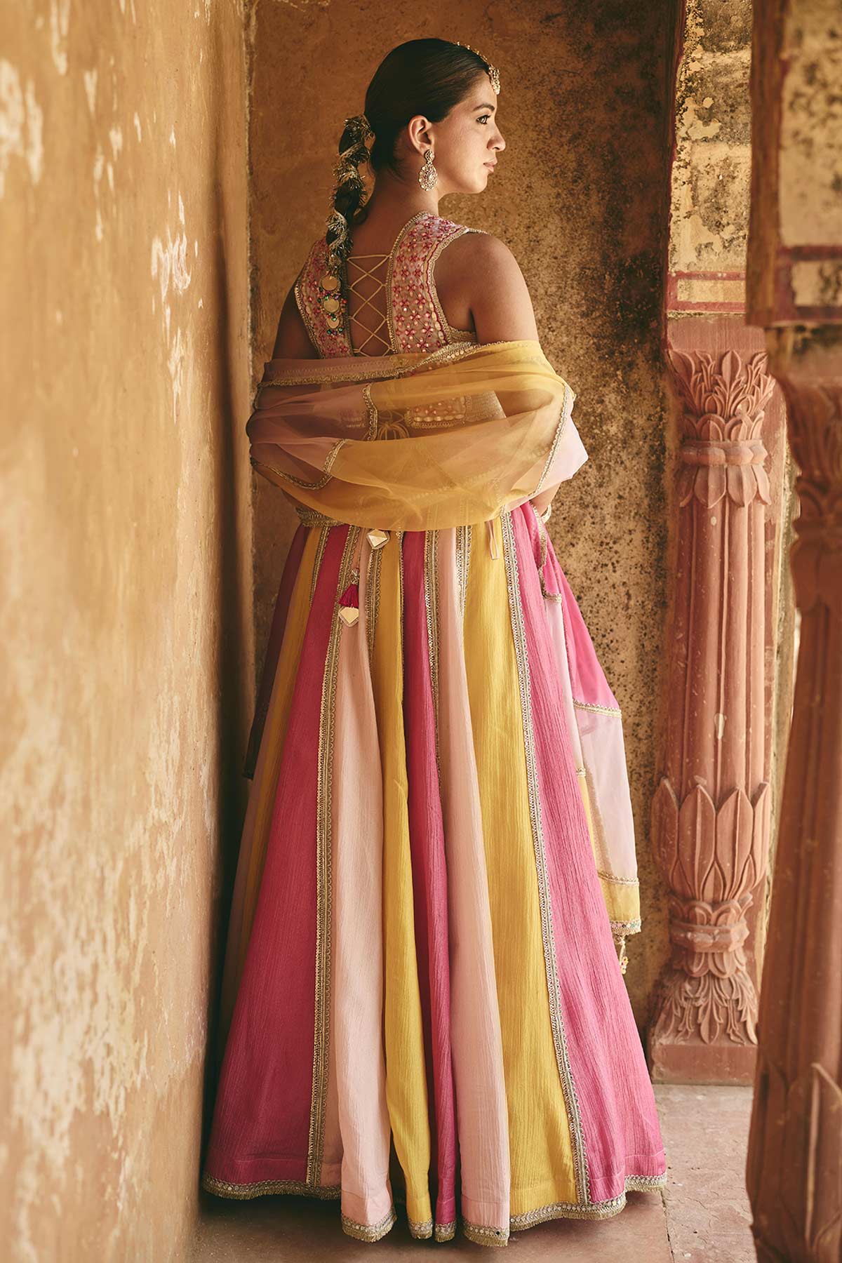 Multi Mirror Work Lehenga Set