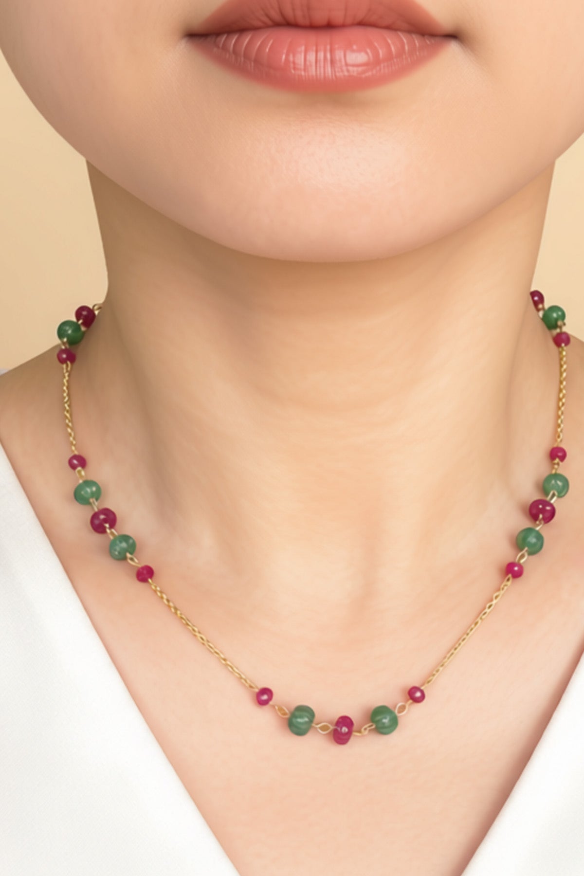 Buy Multi Moissanite Polki Necklace Set for women by Sica online available at scrollnshops