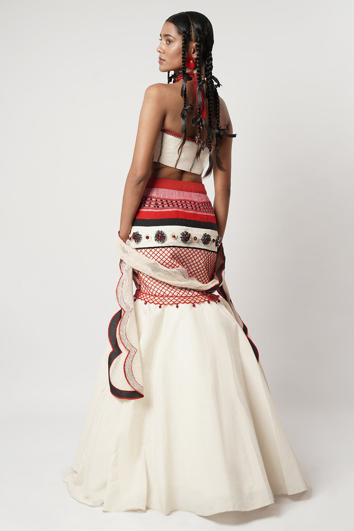 Multi Naga Fishcut Lehenga Set
