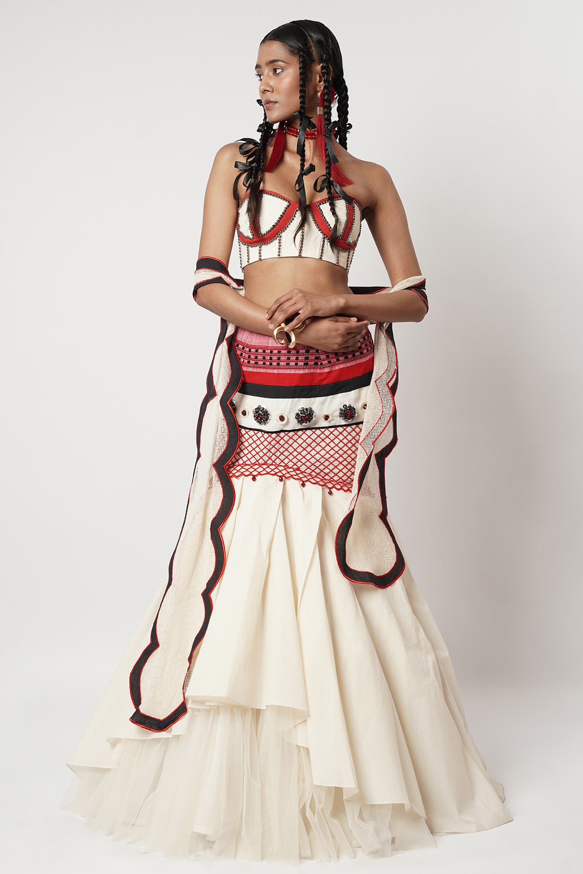 Multi Naga Fishcut Lehenga Set