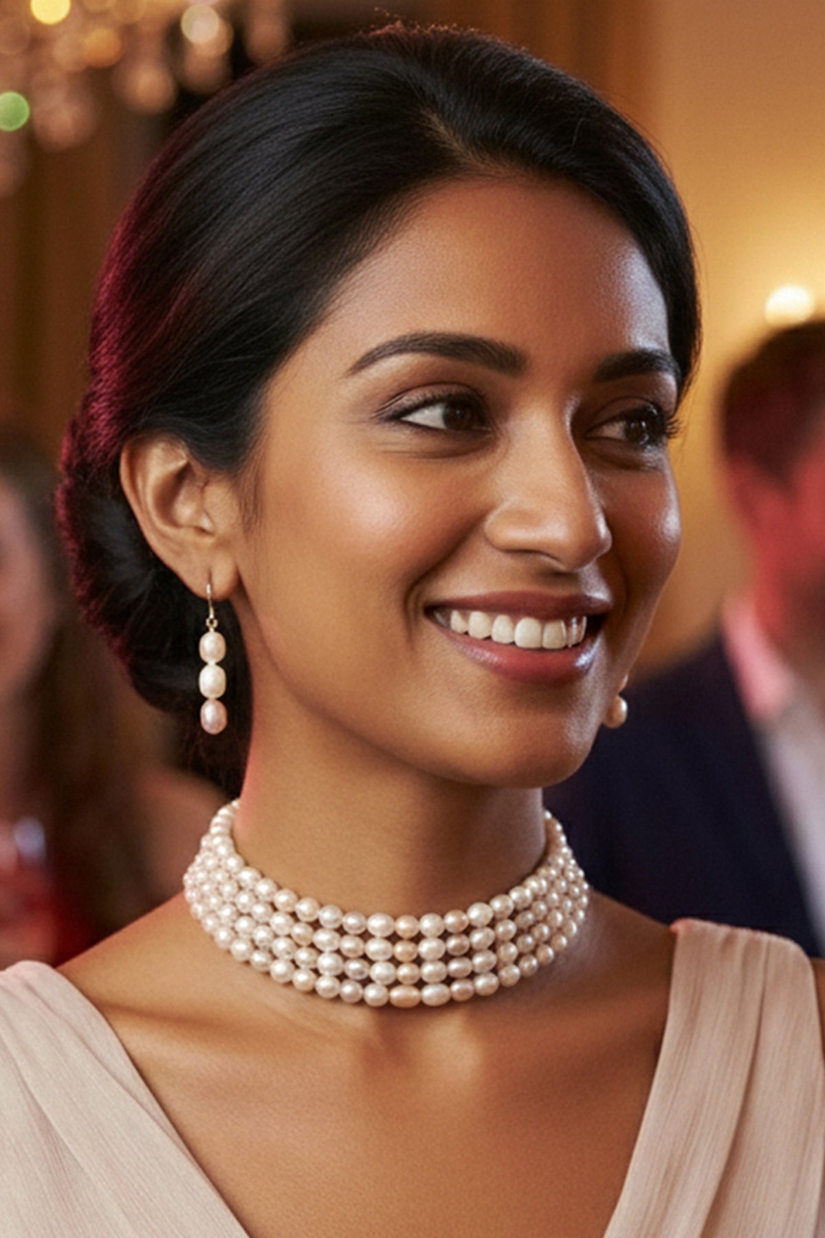 Buy Multi Oval Shaped Choker Set for women by J Pearls online available at scrollnshops