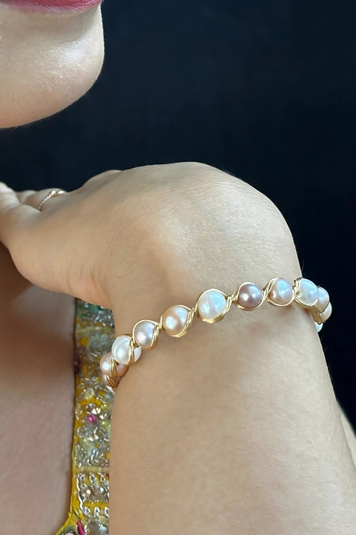 Buy Multi Potato Shaped Bracelet for women by J Pearls online available at scrollnshops
