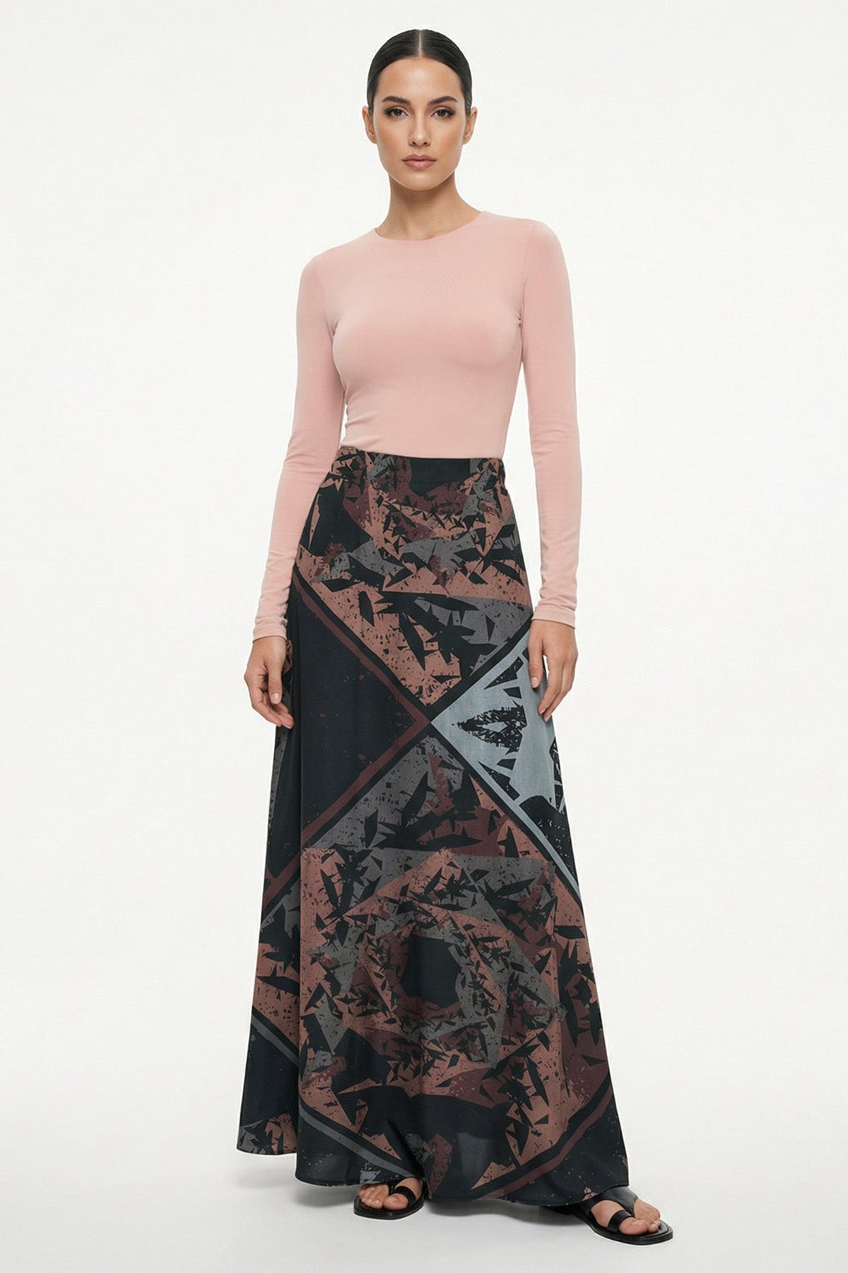 Buy Multi Satin Bold Artistic Skirt for women by Tezhhomayaa online available at scrollnshops