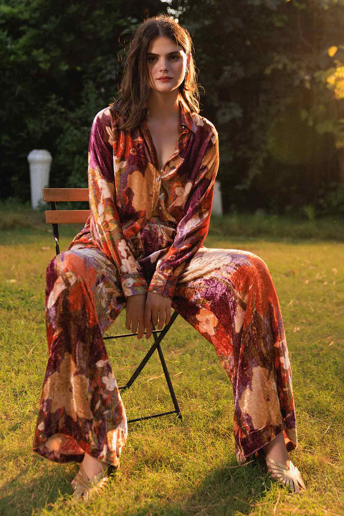 Multi Velvet Printed Co-ord Set