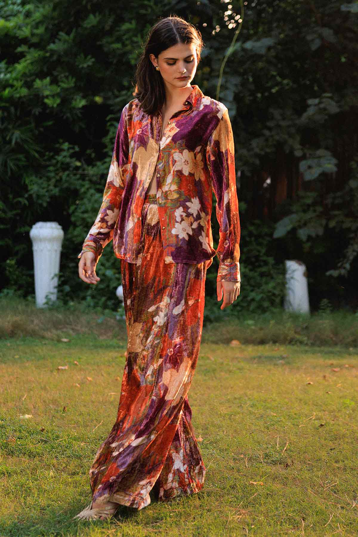 Multi Velvet Printed Co-ord Set