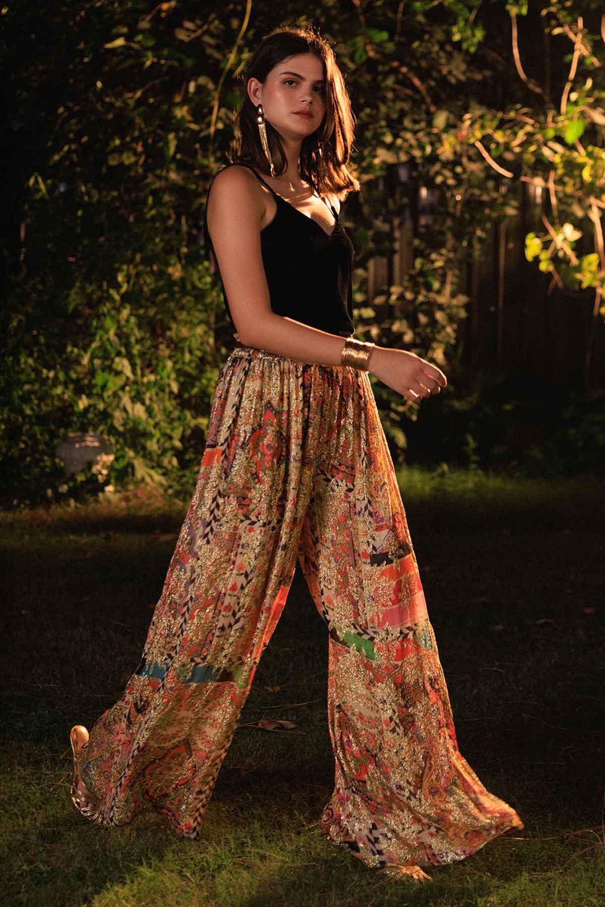 Multi Viscose High Waist Pant
