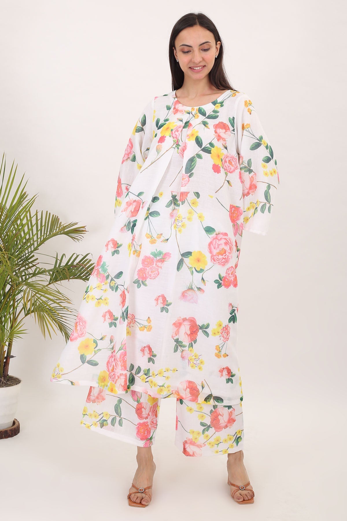 Buy Simply Kitsch Multicolor, White Kurta Set for Women online available at ScrollnShops