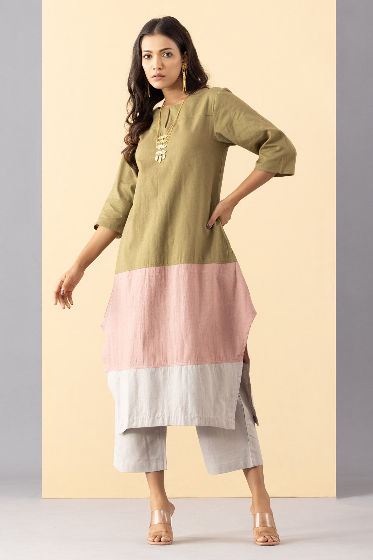 Multicolor A-Line Tunic & Pants