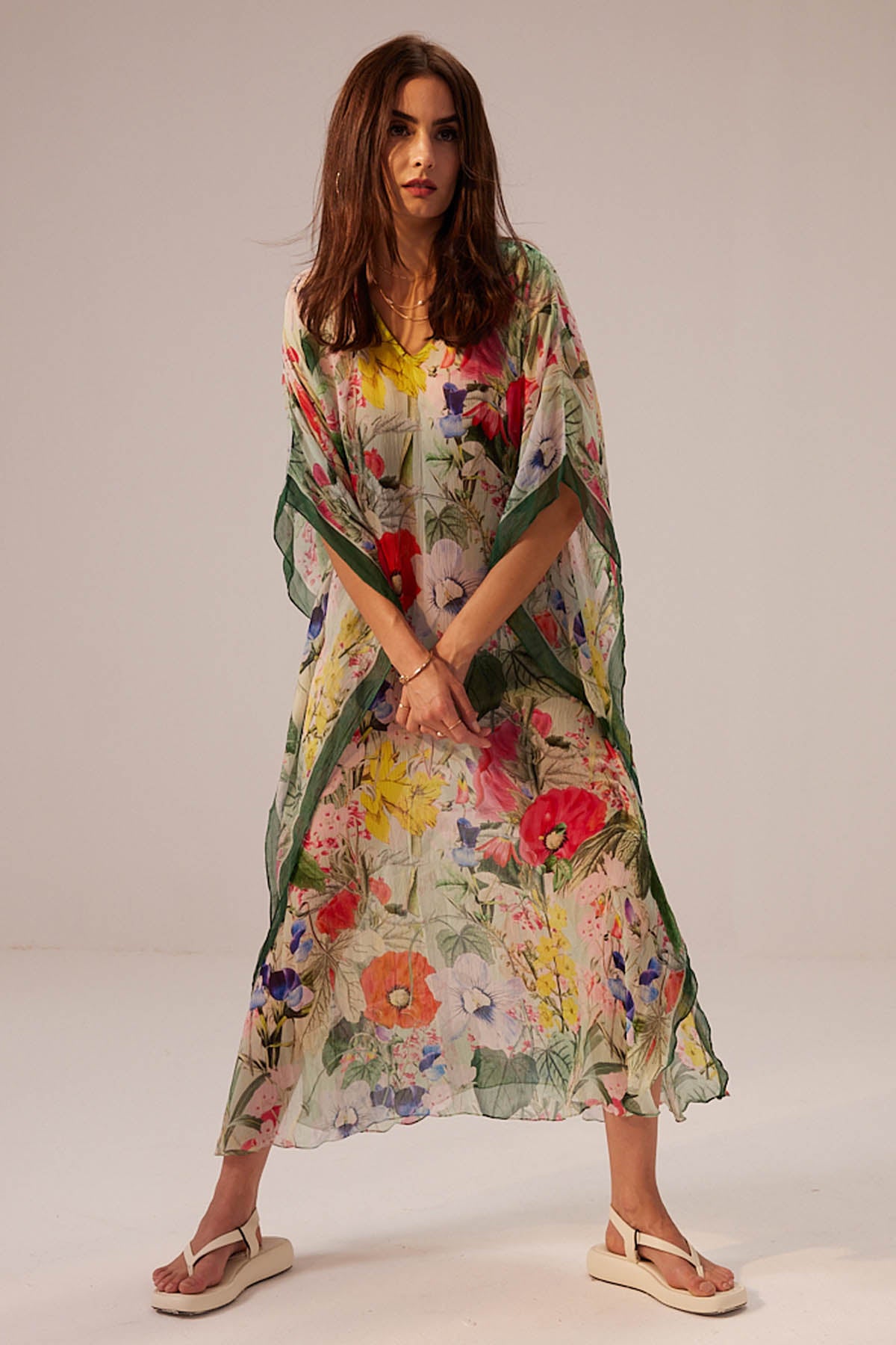 Multicolor Blooming Kaftan