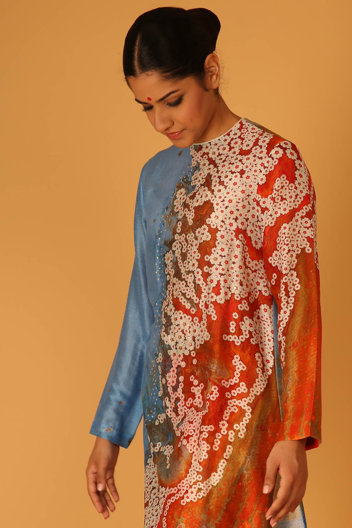 Multicolor Chanderi Sequins Kurta