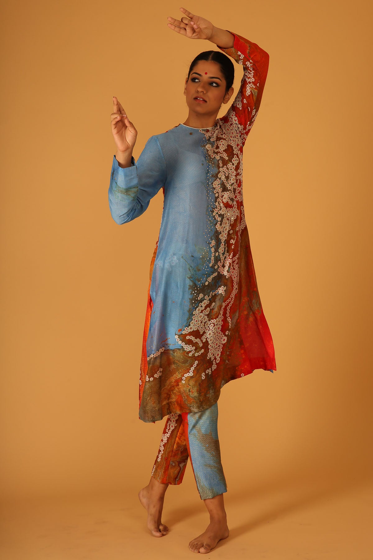 Multicolor Chanderi Sequins Kurta
