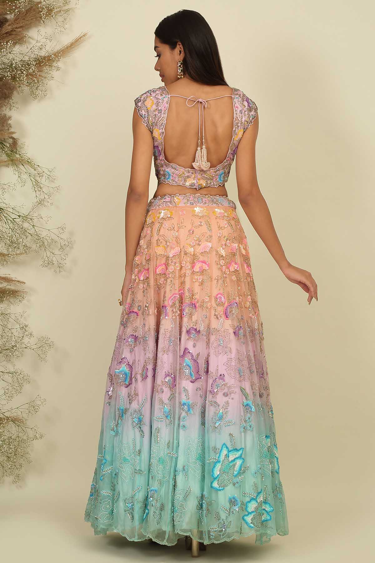 Multicolor Embellished Lehenga Set