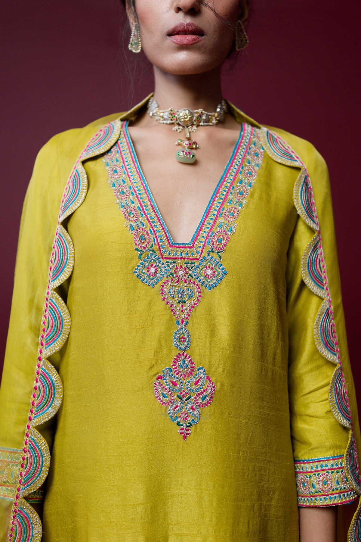 Multicolor Embroidery Kurta Set