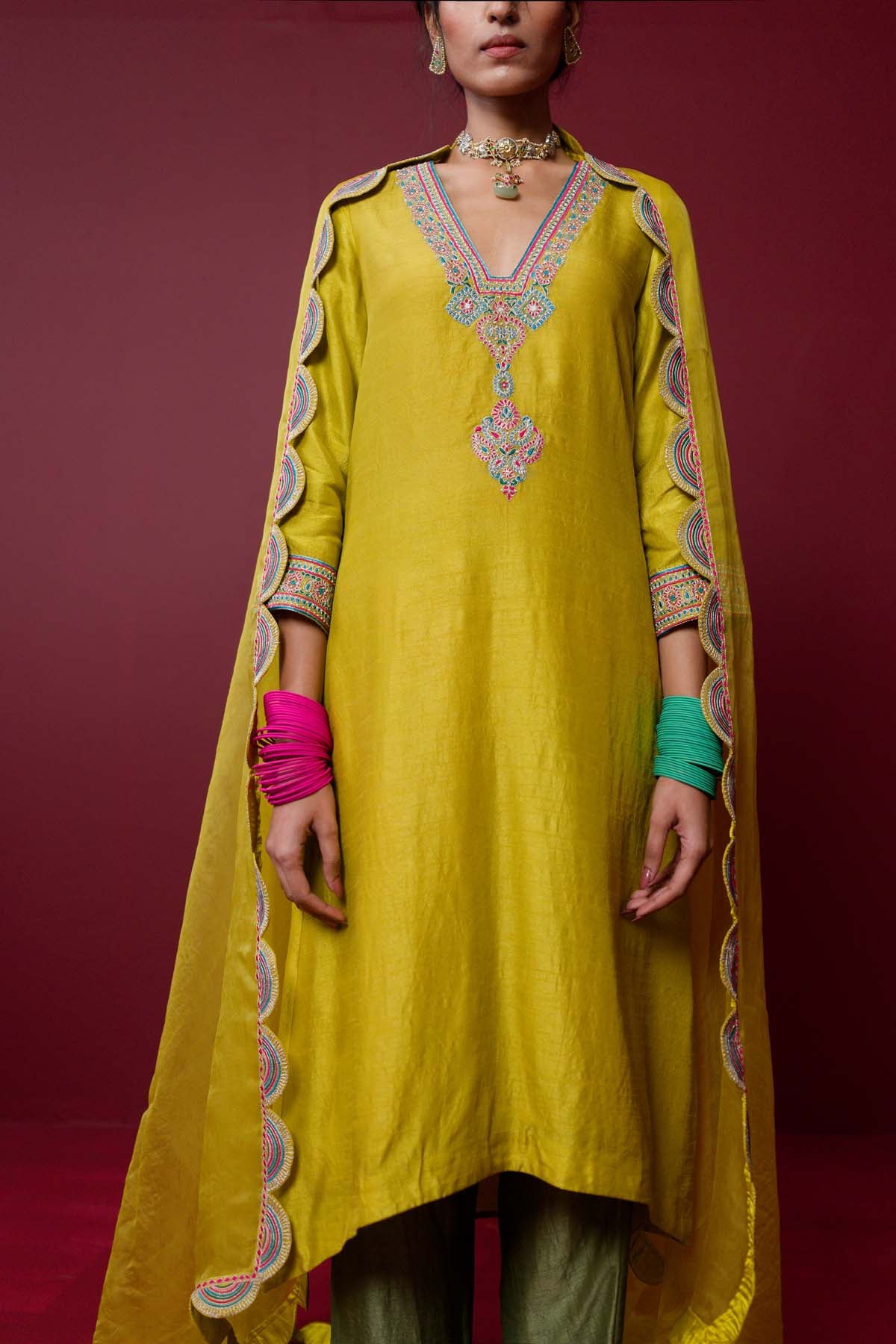 Multicolor Embroidery Kurta Set