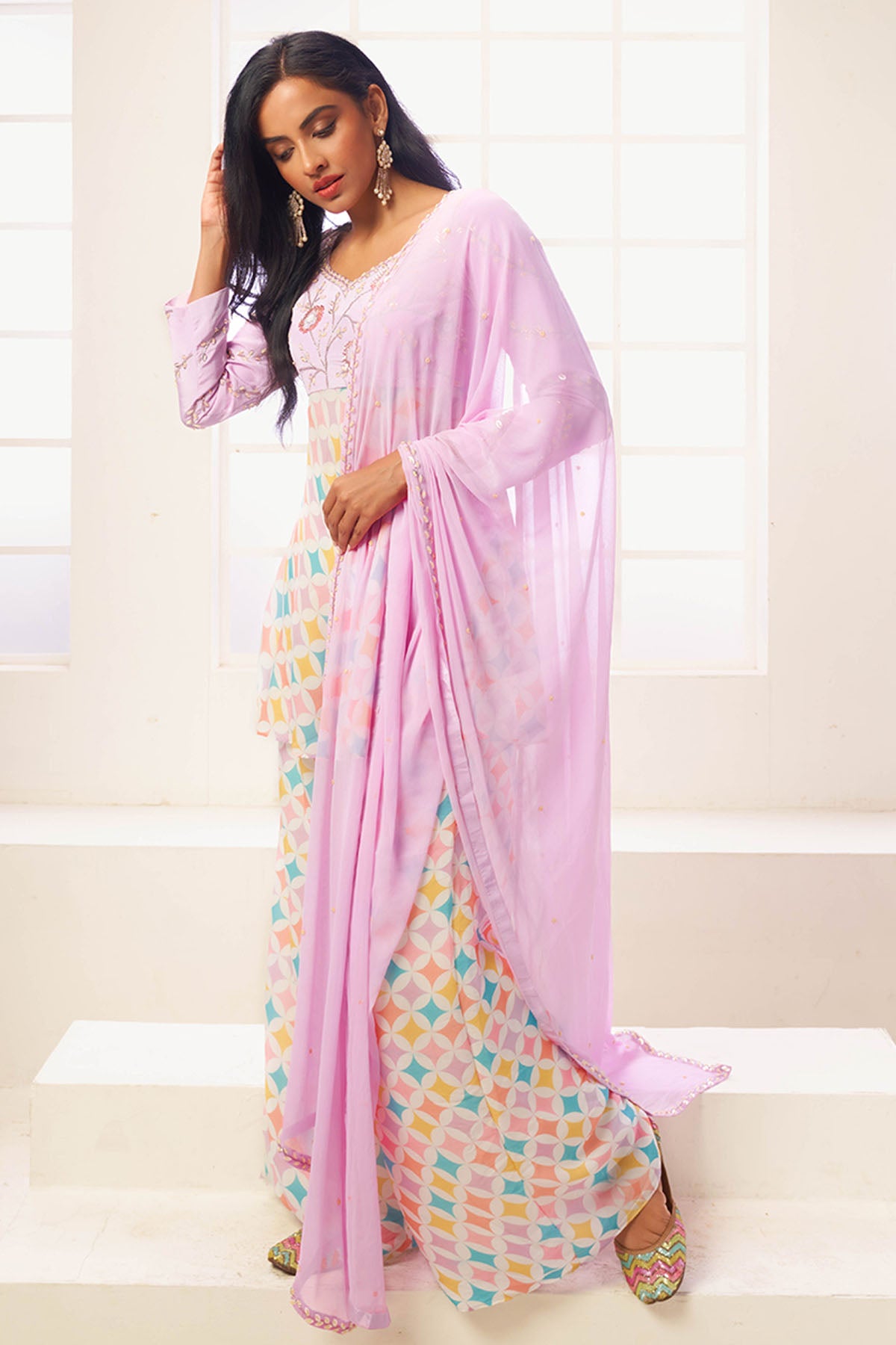 Multicolor Kurta Palazzo Set