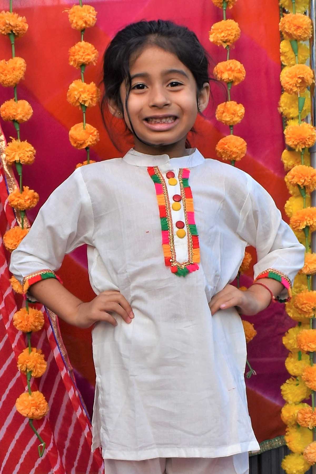 Multicolor Lace Embellished Kurta Set