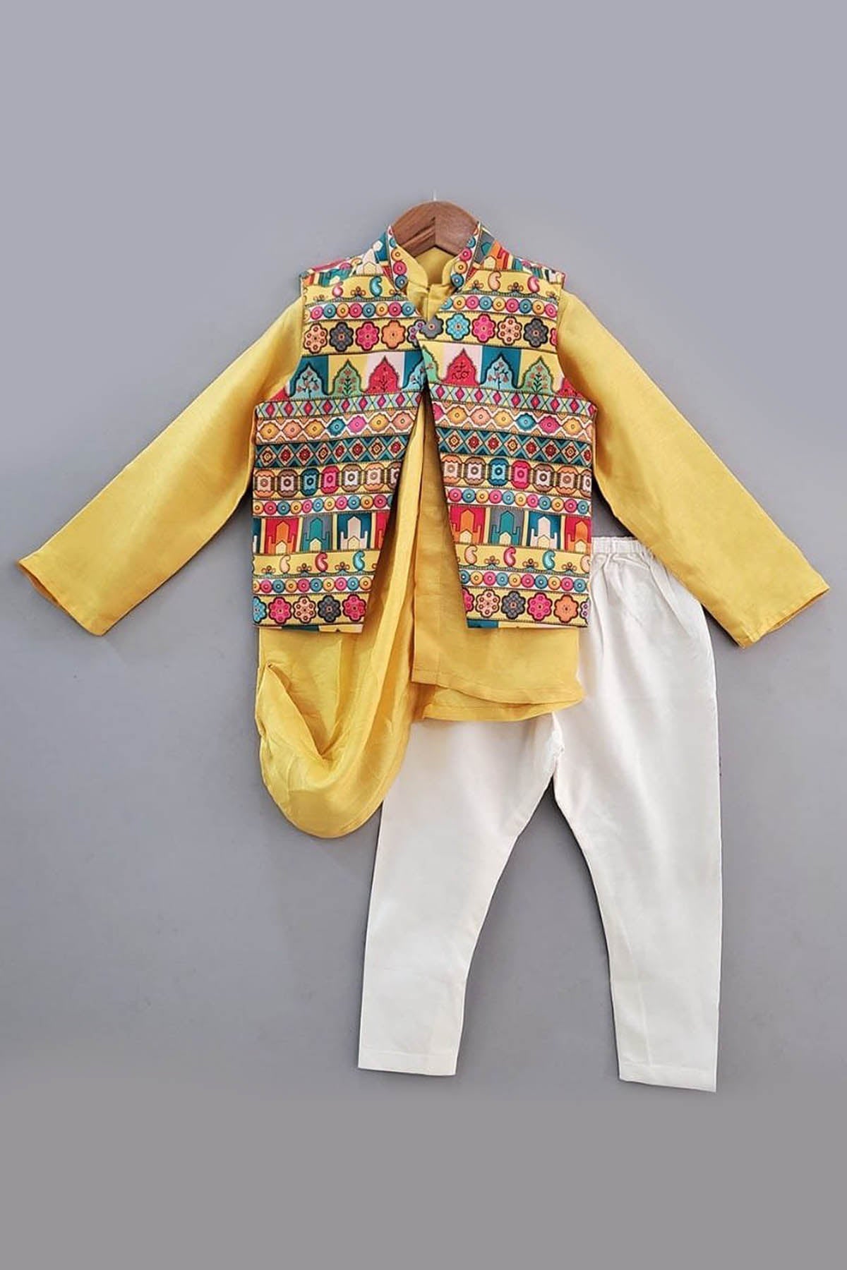Multicolor Nehru Jacket Set