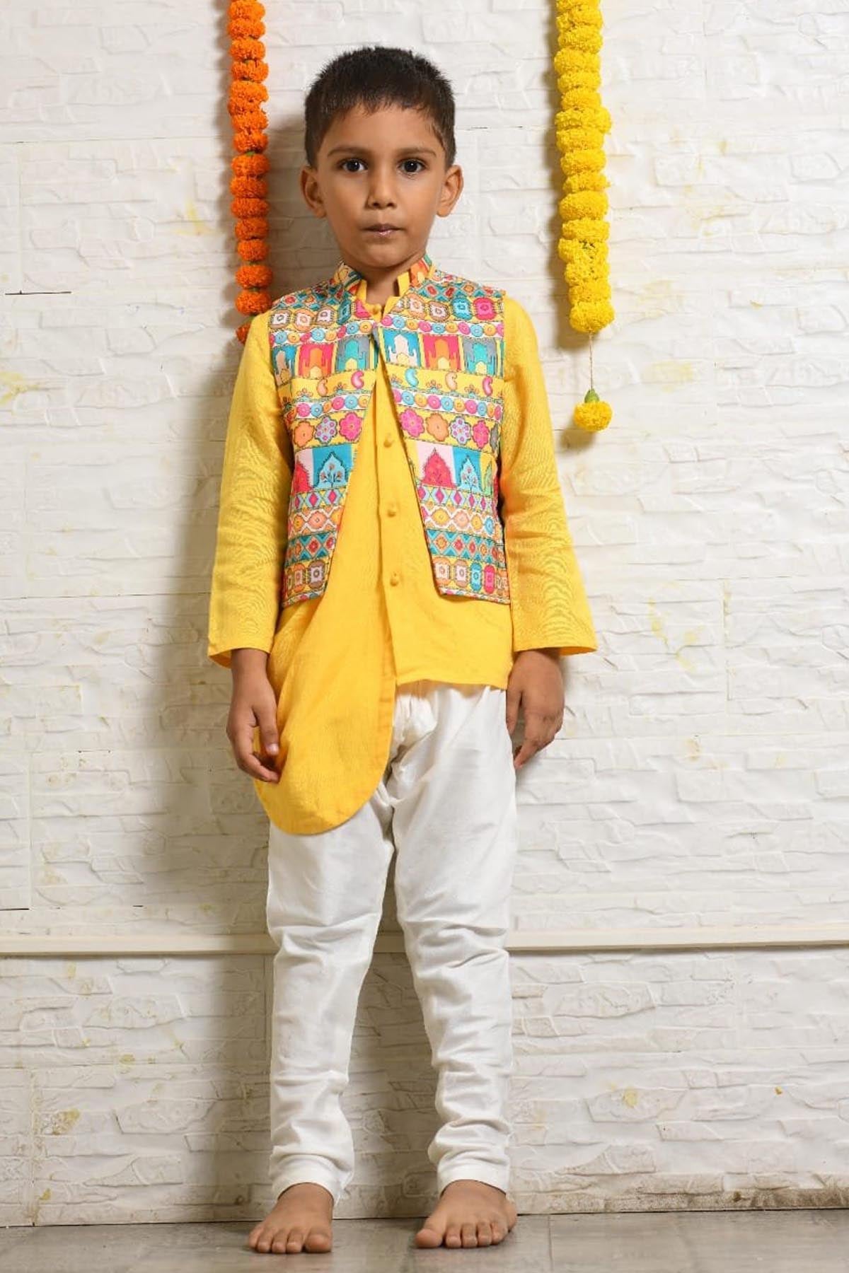 Multicolor Nehru Jacket Set