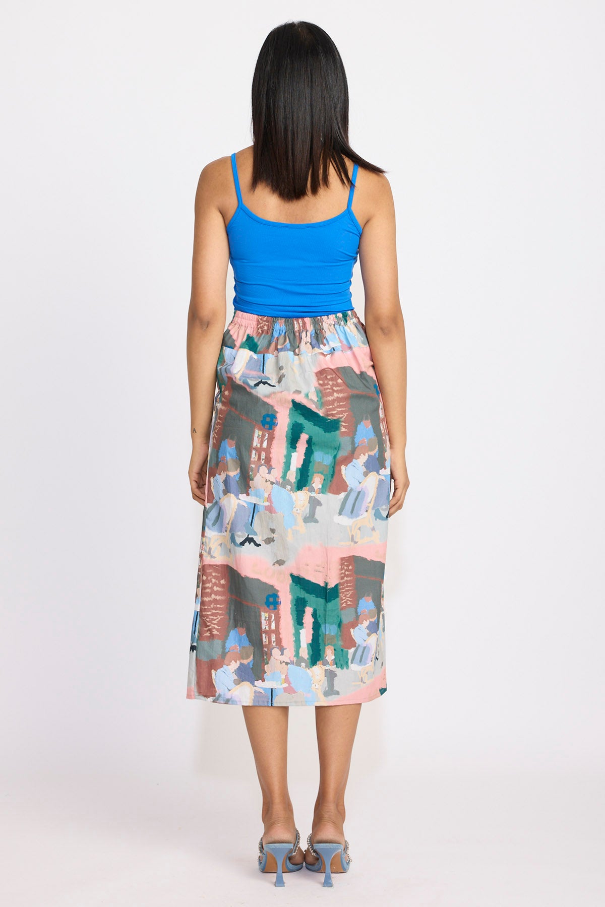 Multicolor Printed Midi Skirt