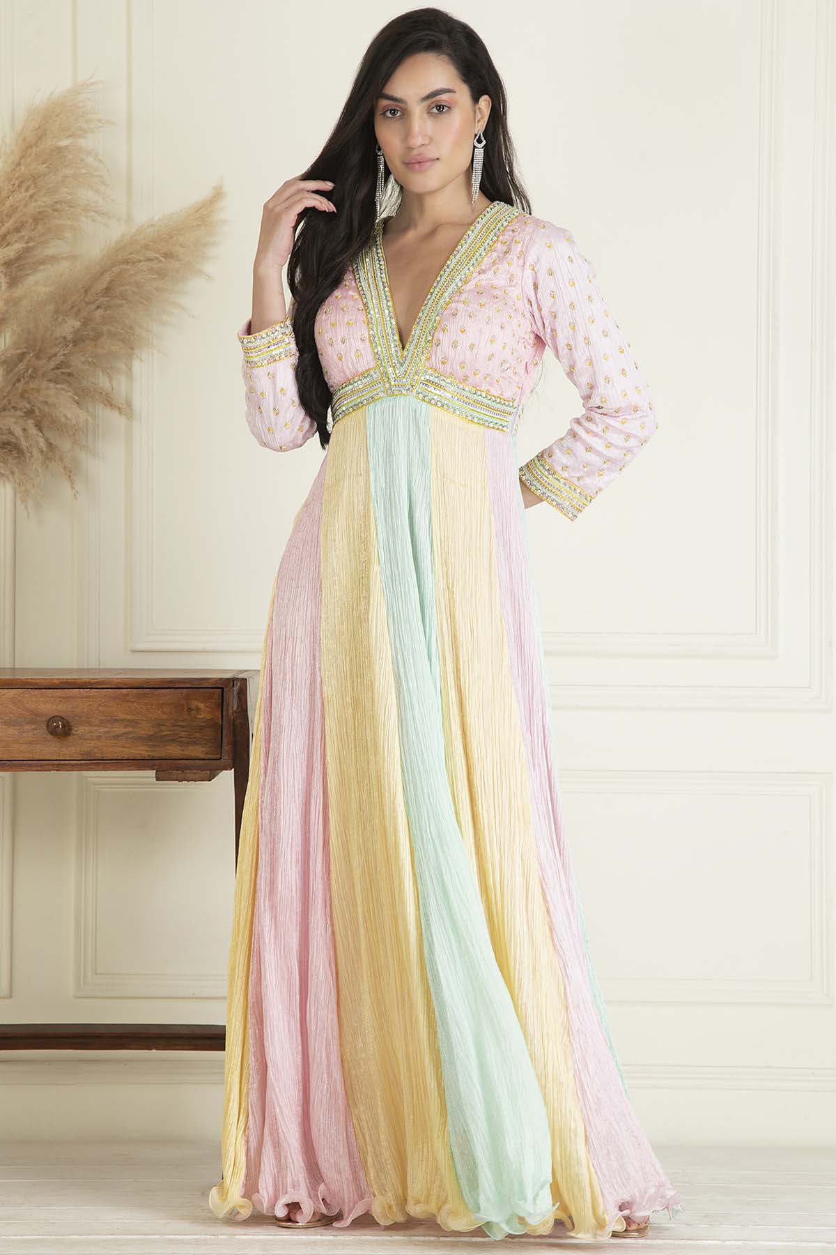 Multicolor Sequin Anarkali Set