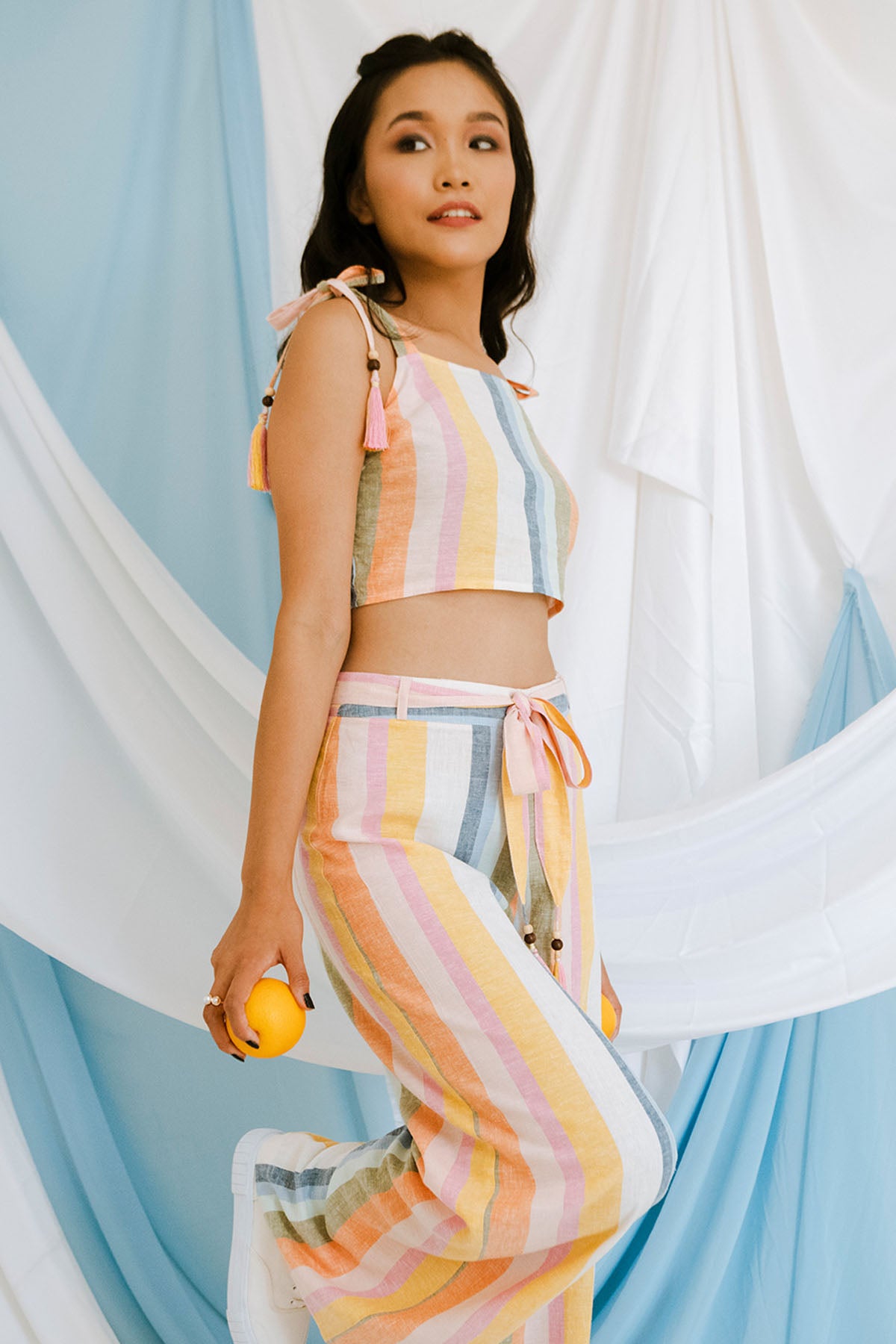 Multicolor Striped Co-ord Set