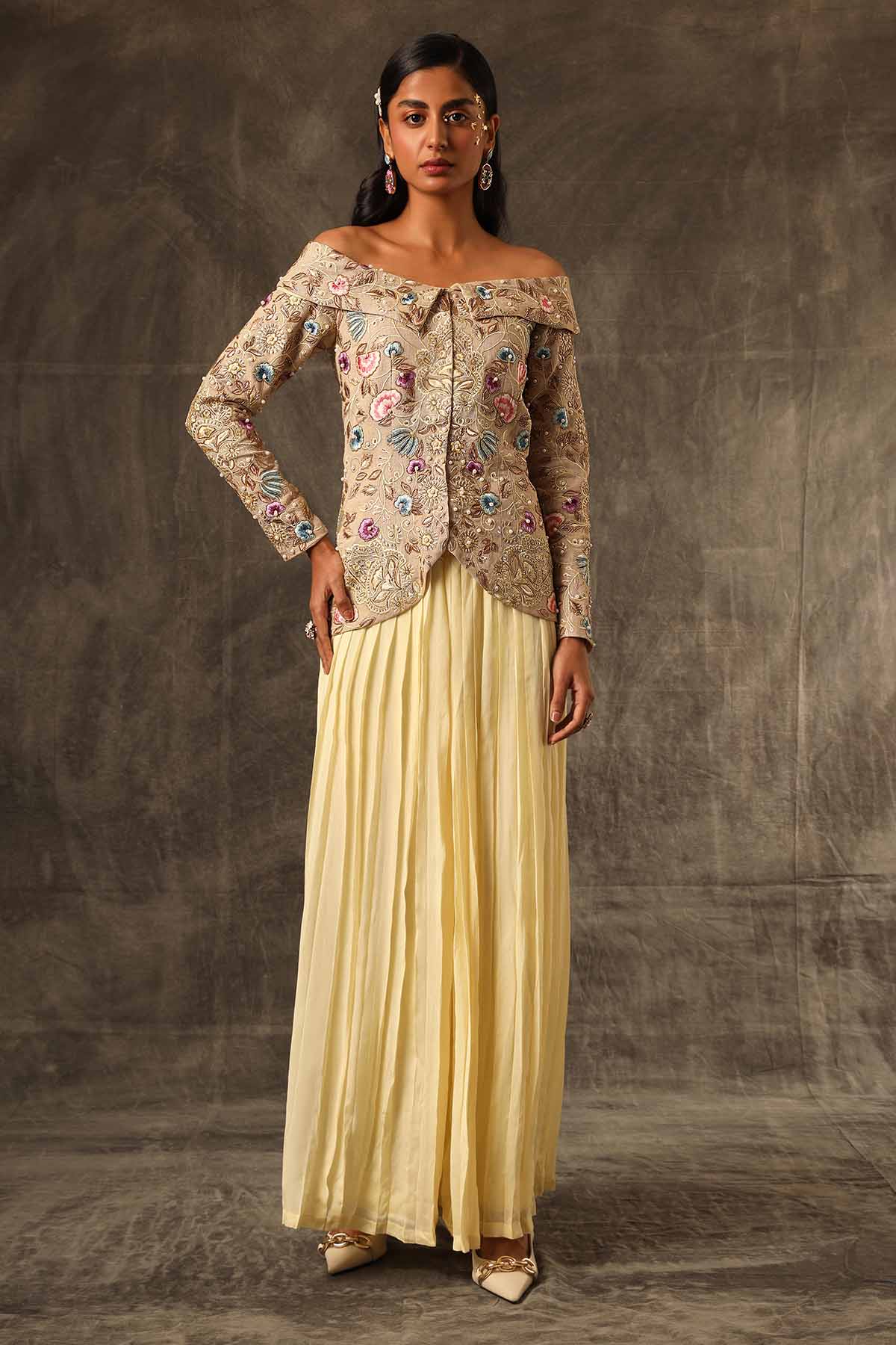 Buy Multicolor Aari Work Skirt Set by Sejal Kamdar for women online at ScrollnShops