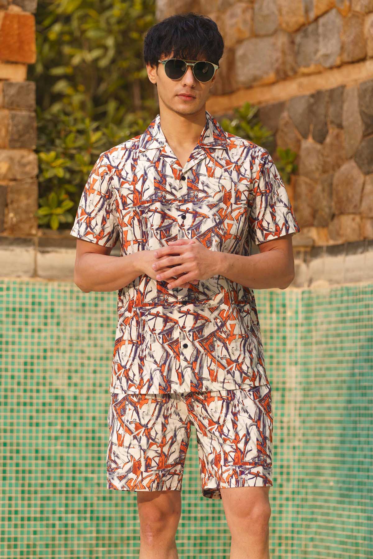 Multicolor Abstract Print Shorts