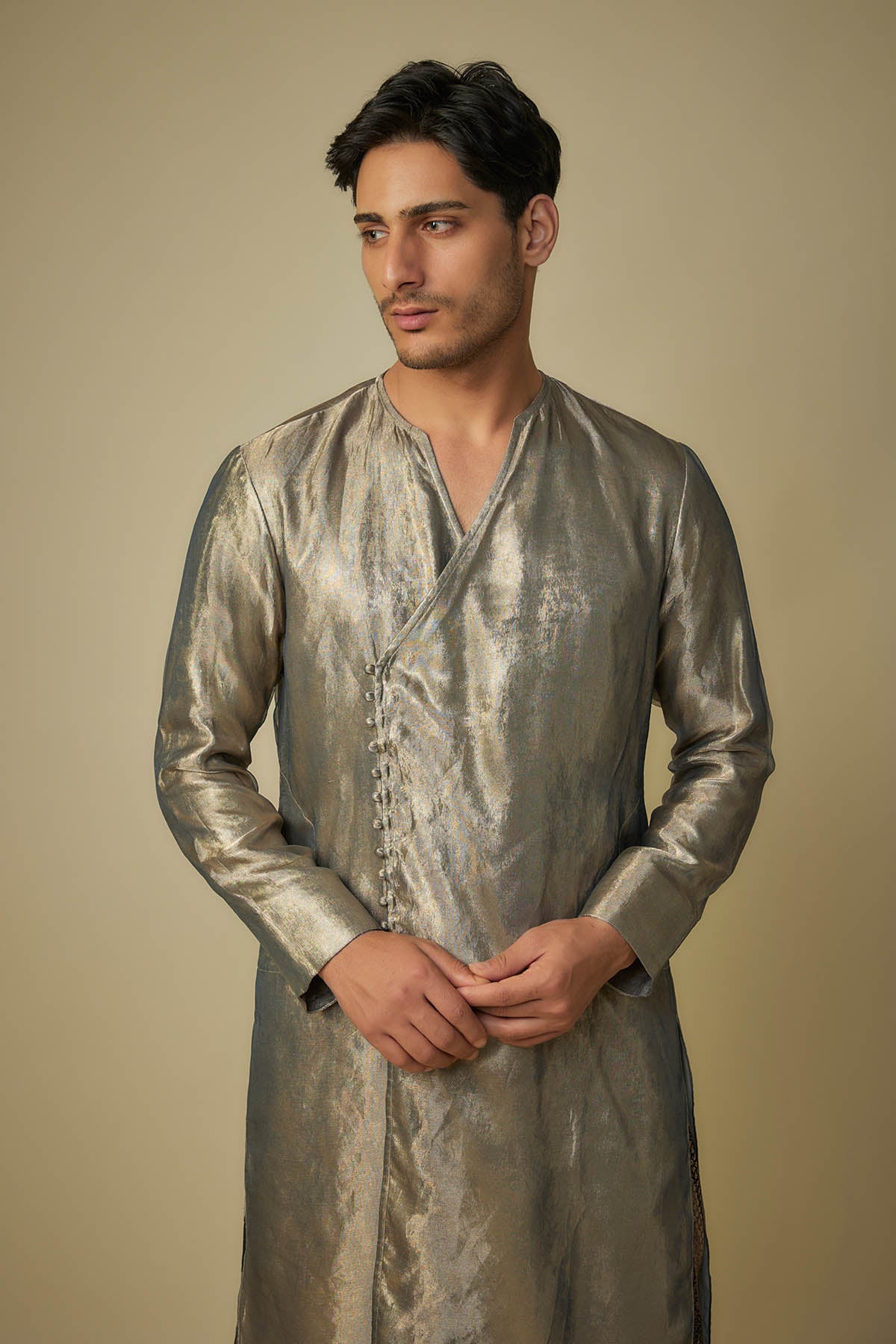 Multicolor Angrakha Kurta Set