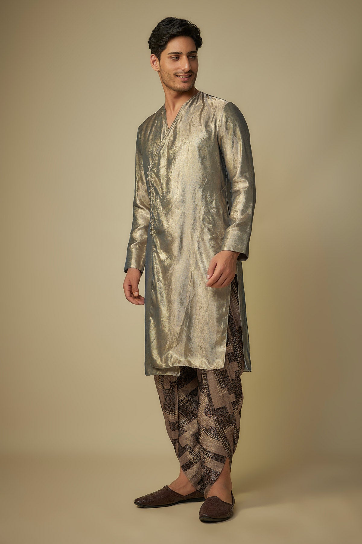 Multicolor Angrakha Kurta Set