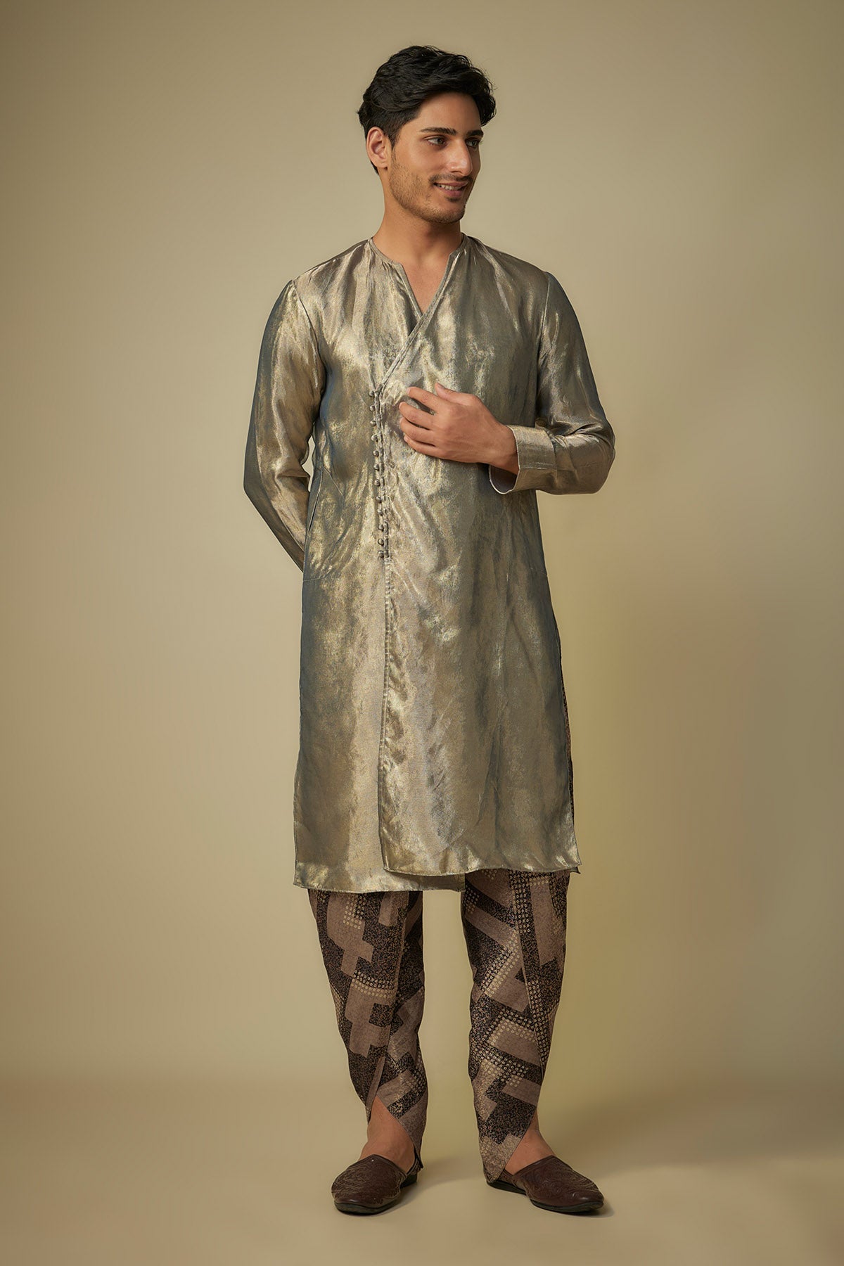 Buy Multicolor Angrakha Kurta Set by Masumi Mewawalla for men online at ScrollnShops