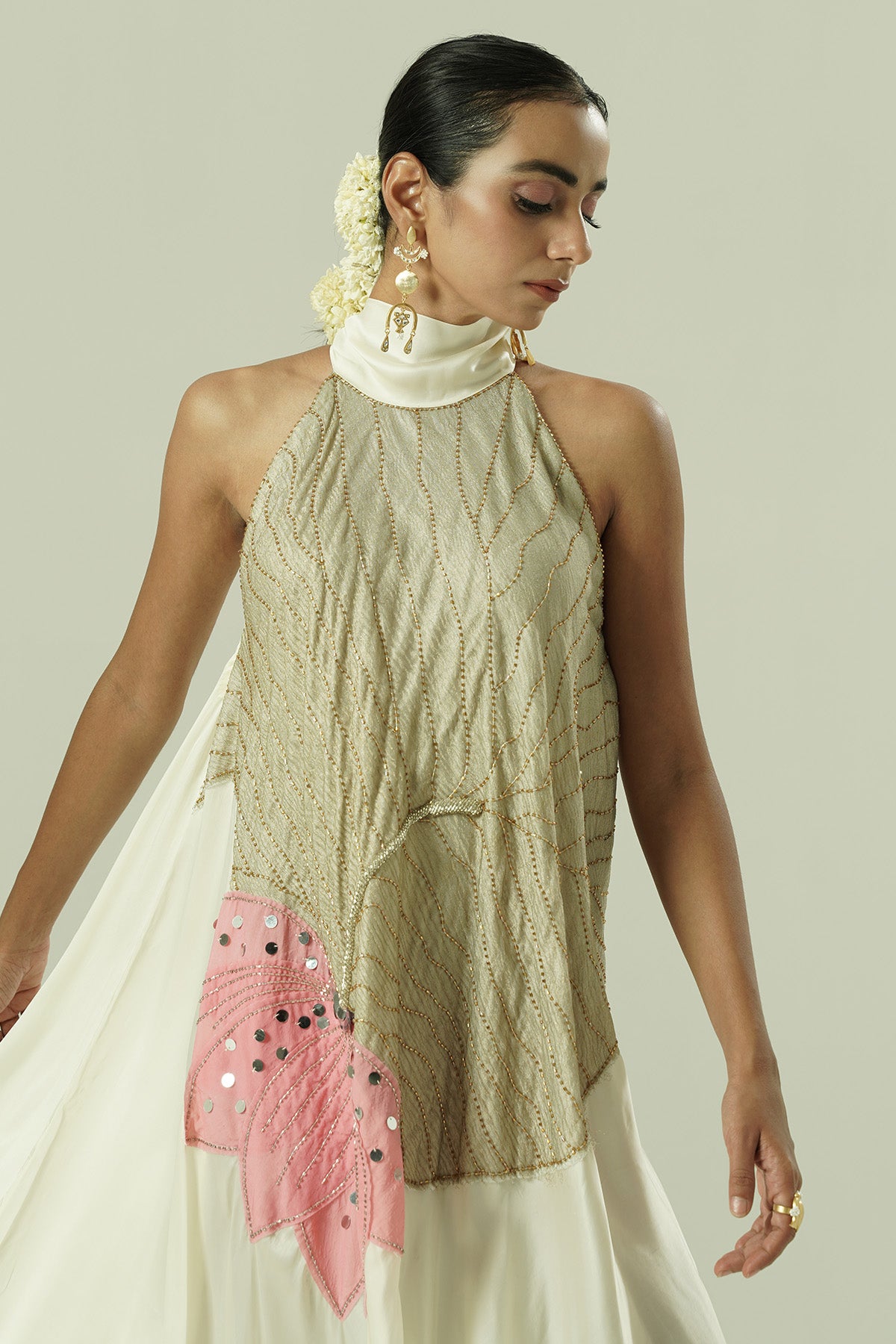 Multicolor Asymmetric Kurta Set