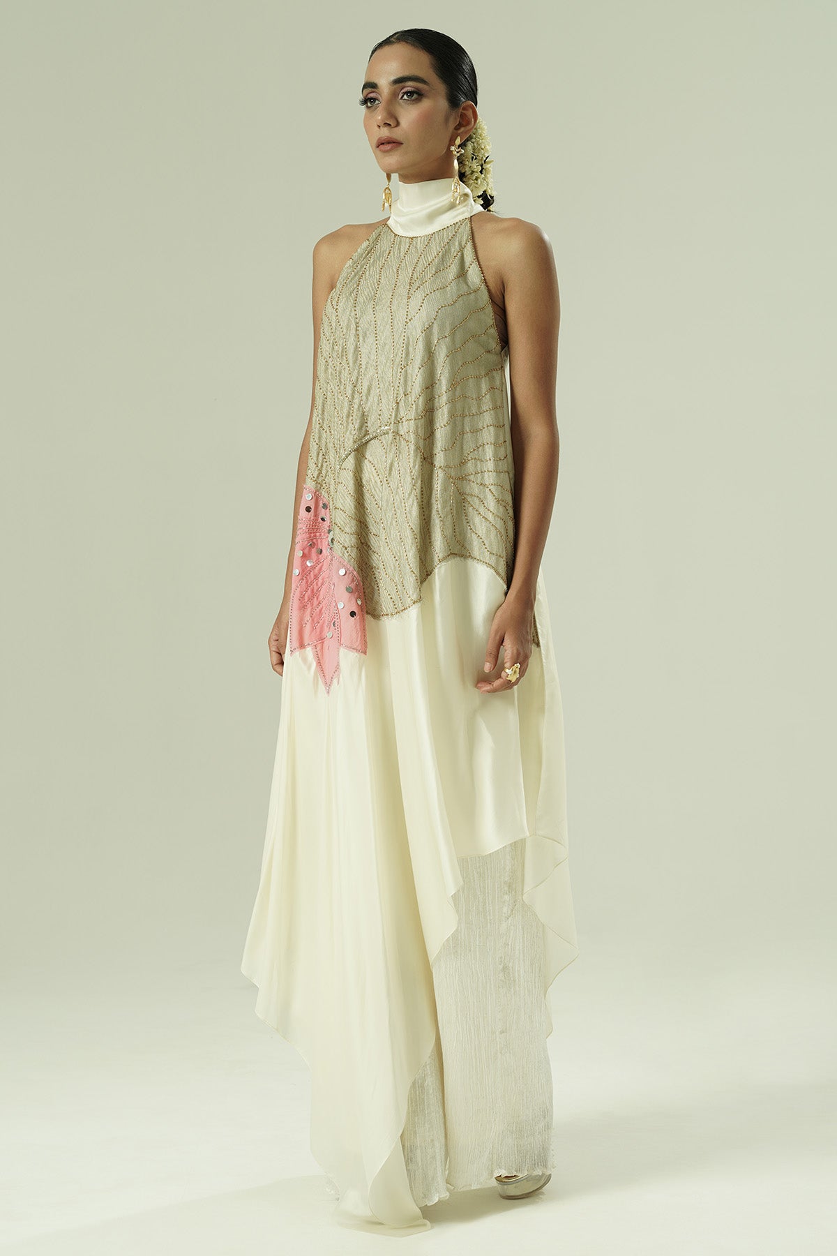 Multicolor Asymmetric Kurta Set