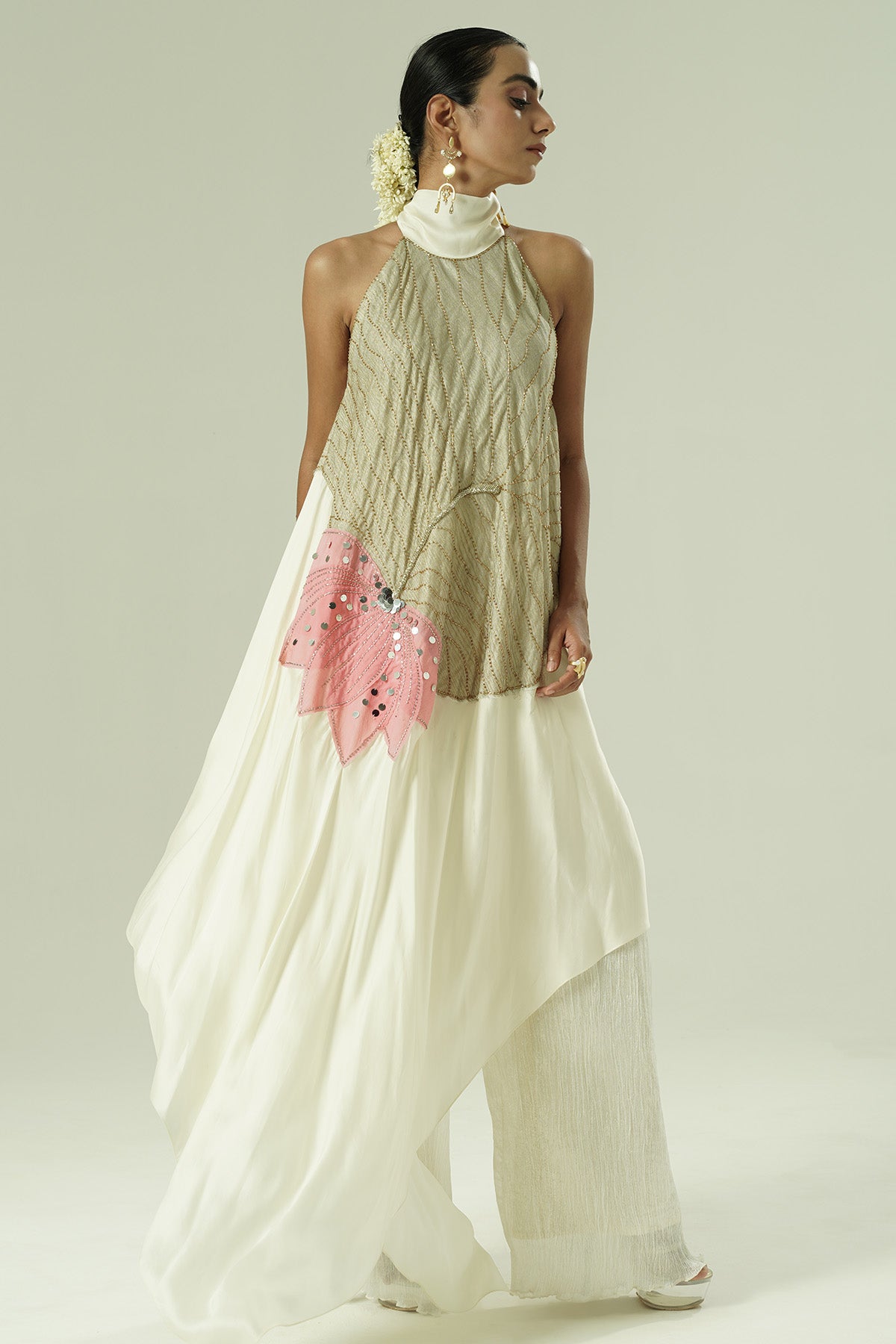 Multicolor Asymmetric Kurta Set