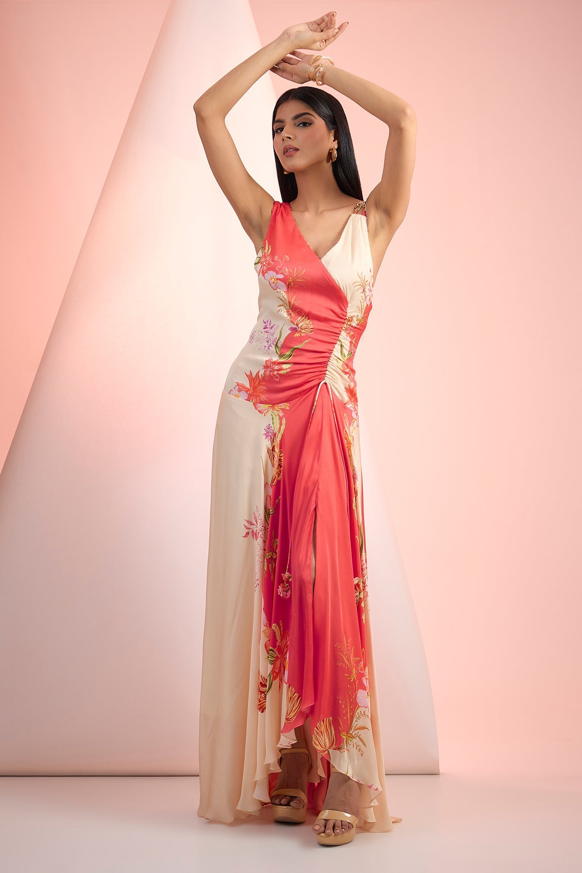 Buy Asymmetrical Multicolor Dress by Mandira Wirk for Women online at ScrollnShops