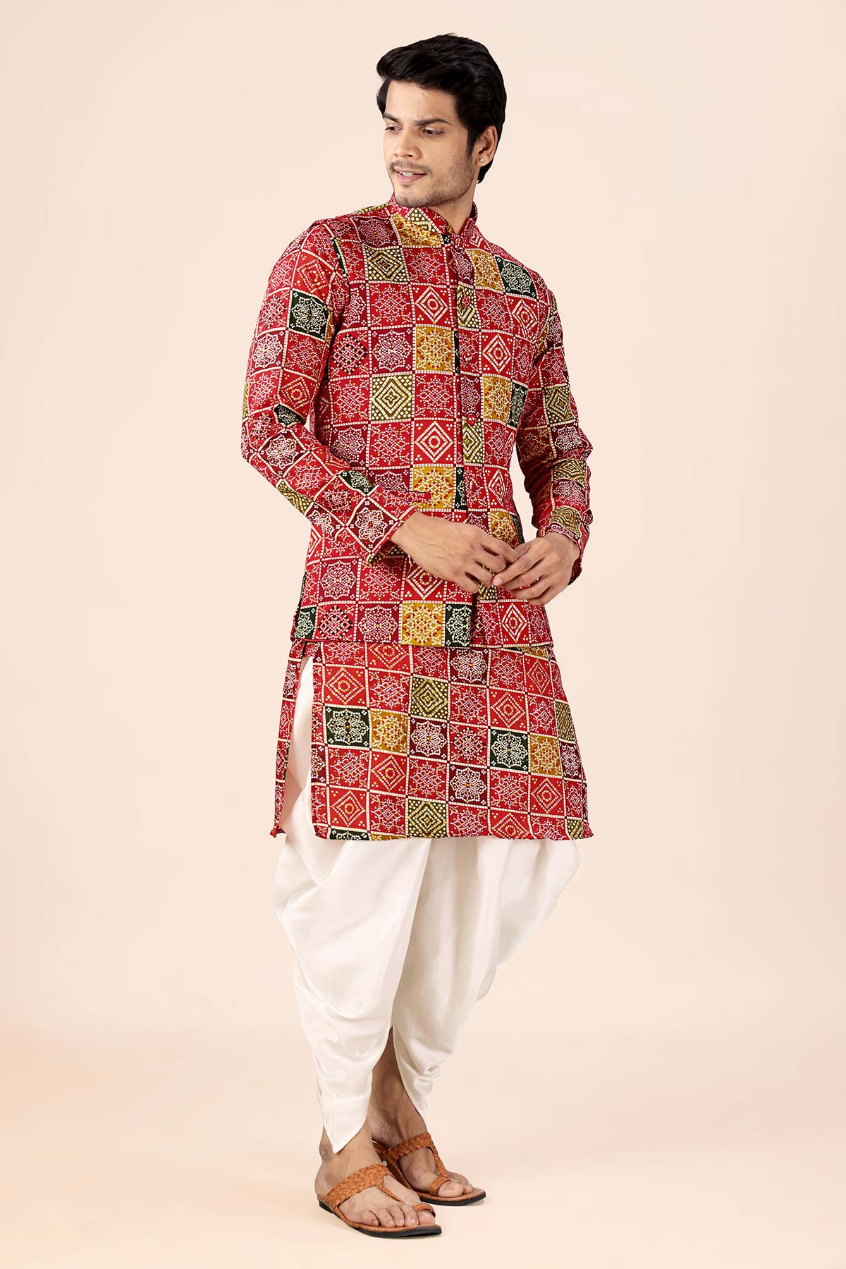 Multicolor Bandhani Bundi Set