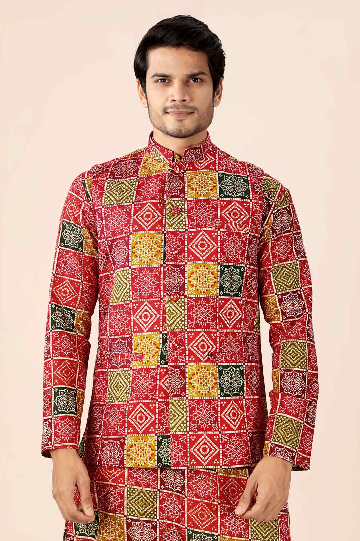 Multicolor Bandhani Bundi Set