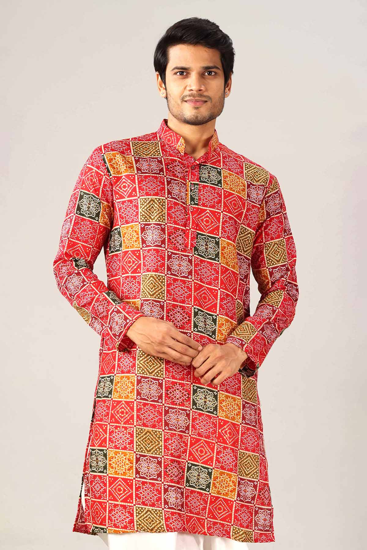 Buy Multicolor Bandhani Print Kurta for women by Priyanka Jain online available at scrollnshops