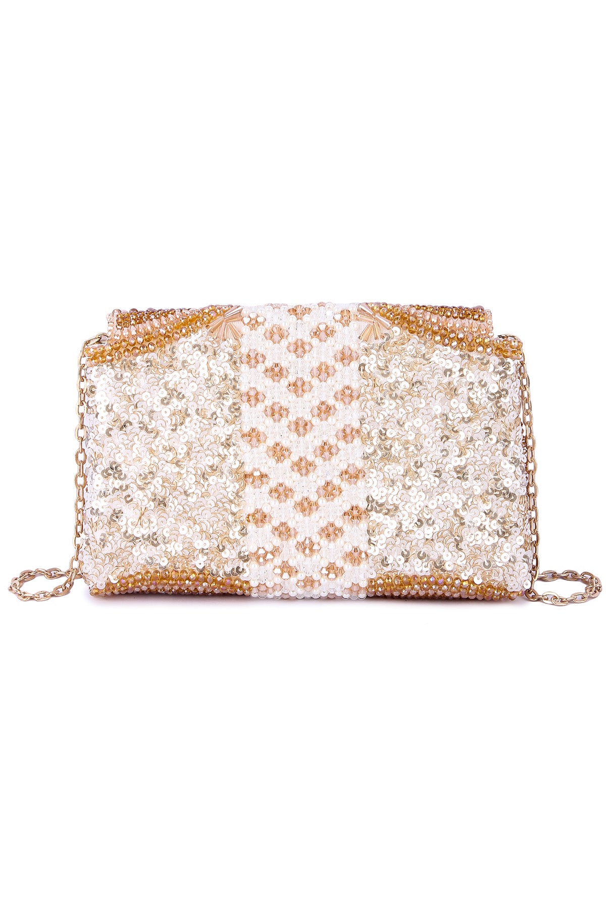 Multicolor Beads Work Clutch