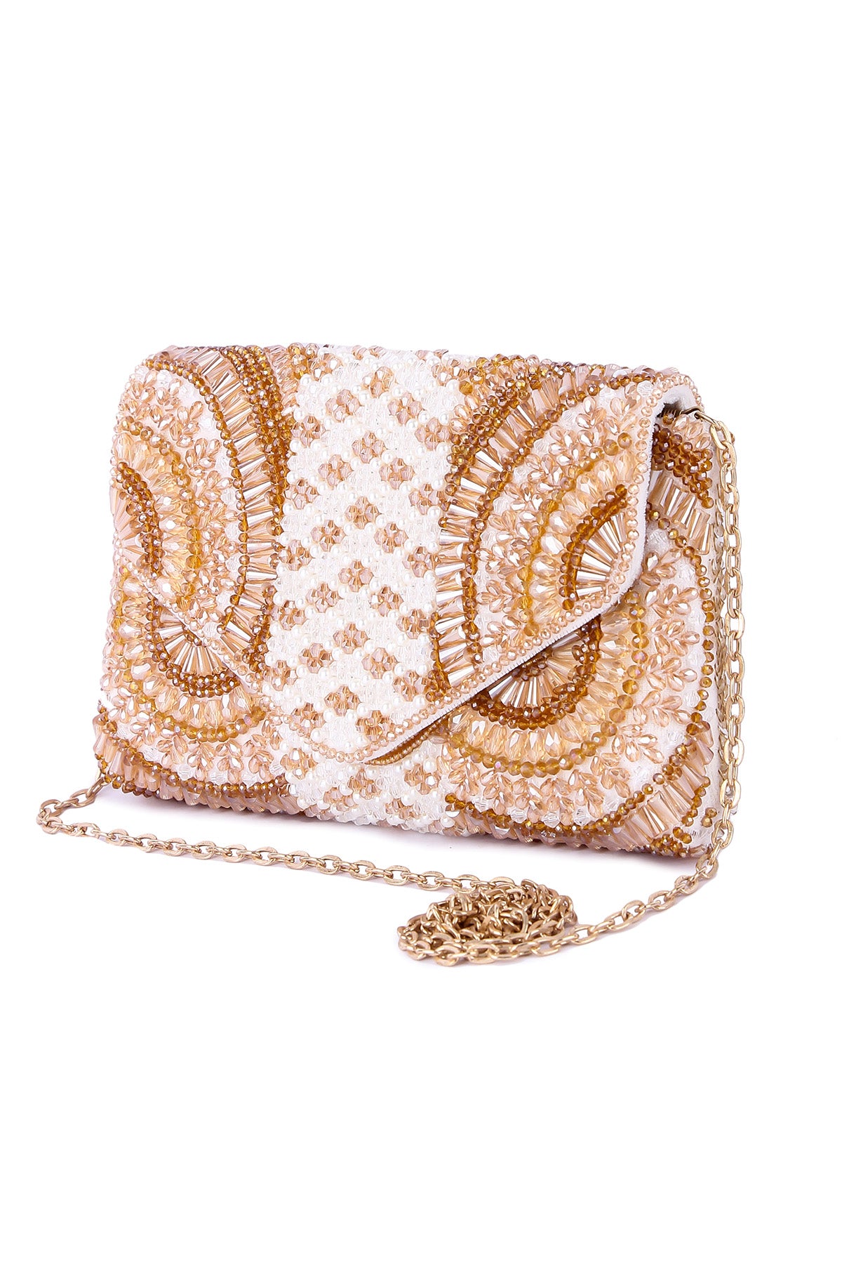 Multicolor Beads Work Clutch