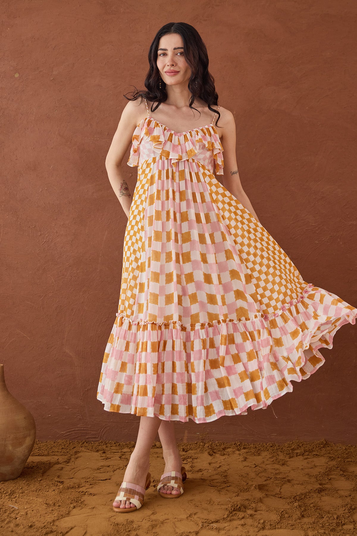 Multicolor Block Printed Dress