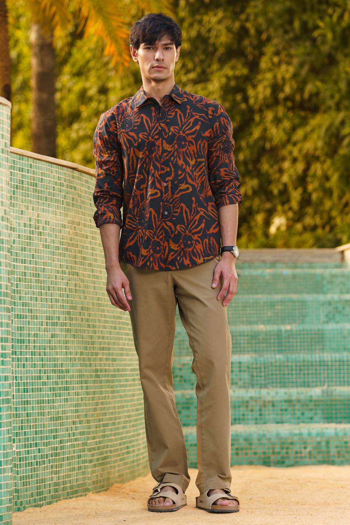 Sewtable Clothing Multicolor Cambric Print Shirt for men online at ScrollnShops
