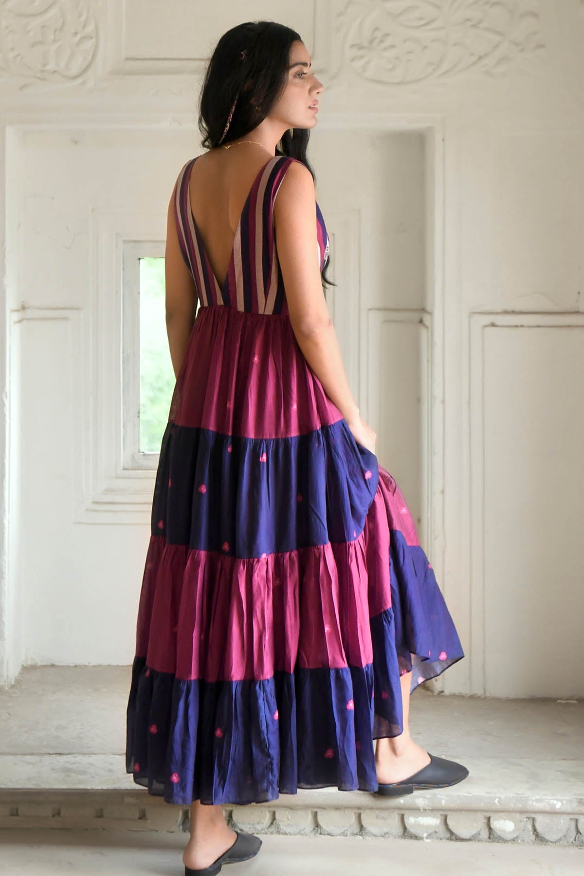 Multicolor Chanderi Silk Dress