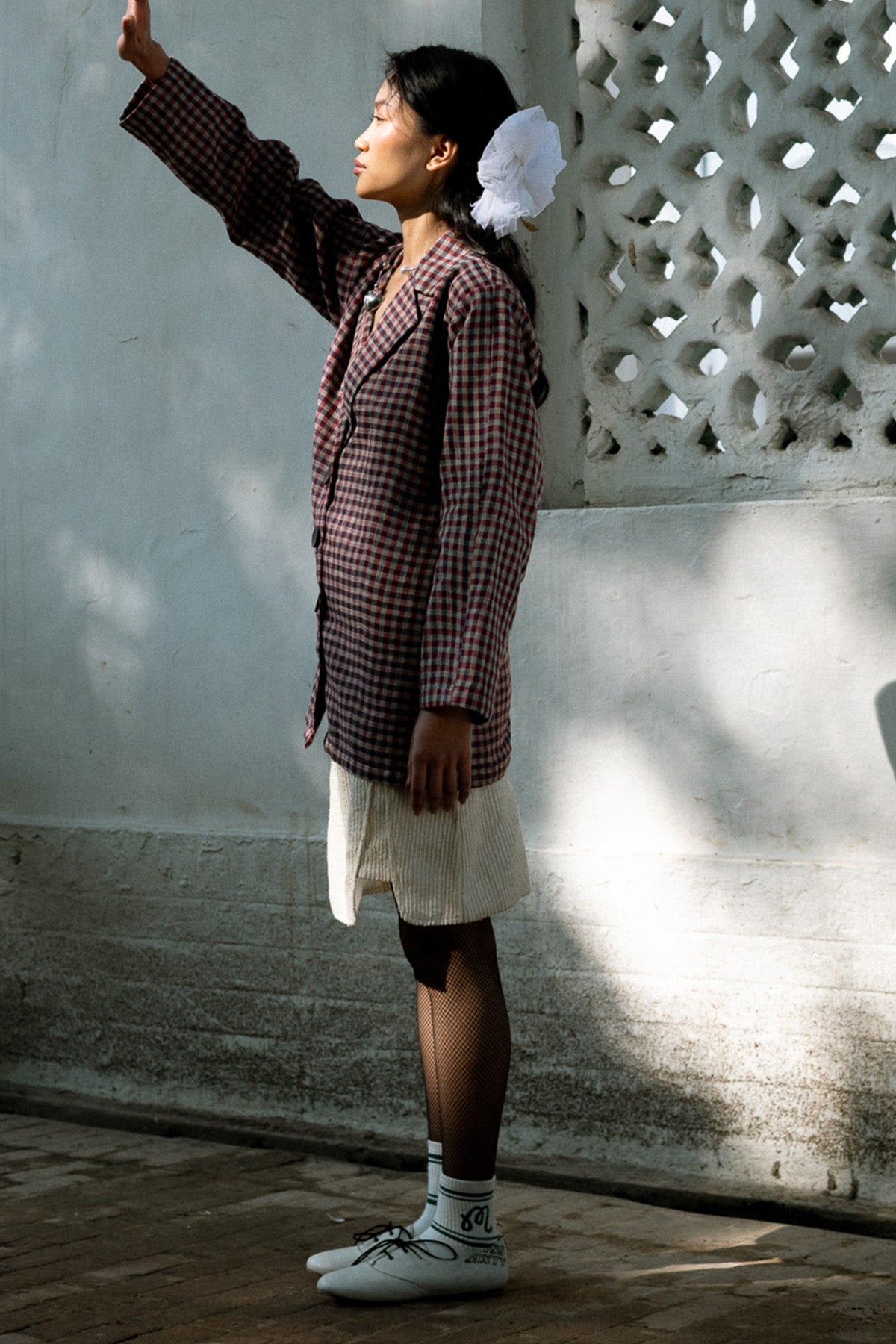 Multicolor Checkered Jacket Set