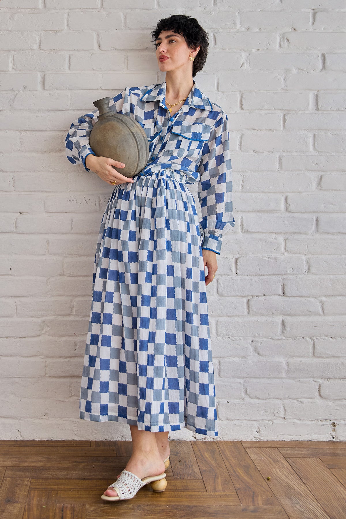 Multicolor Checks Printed Skirt