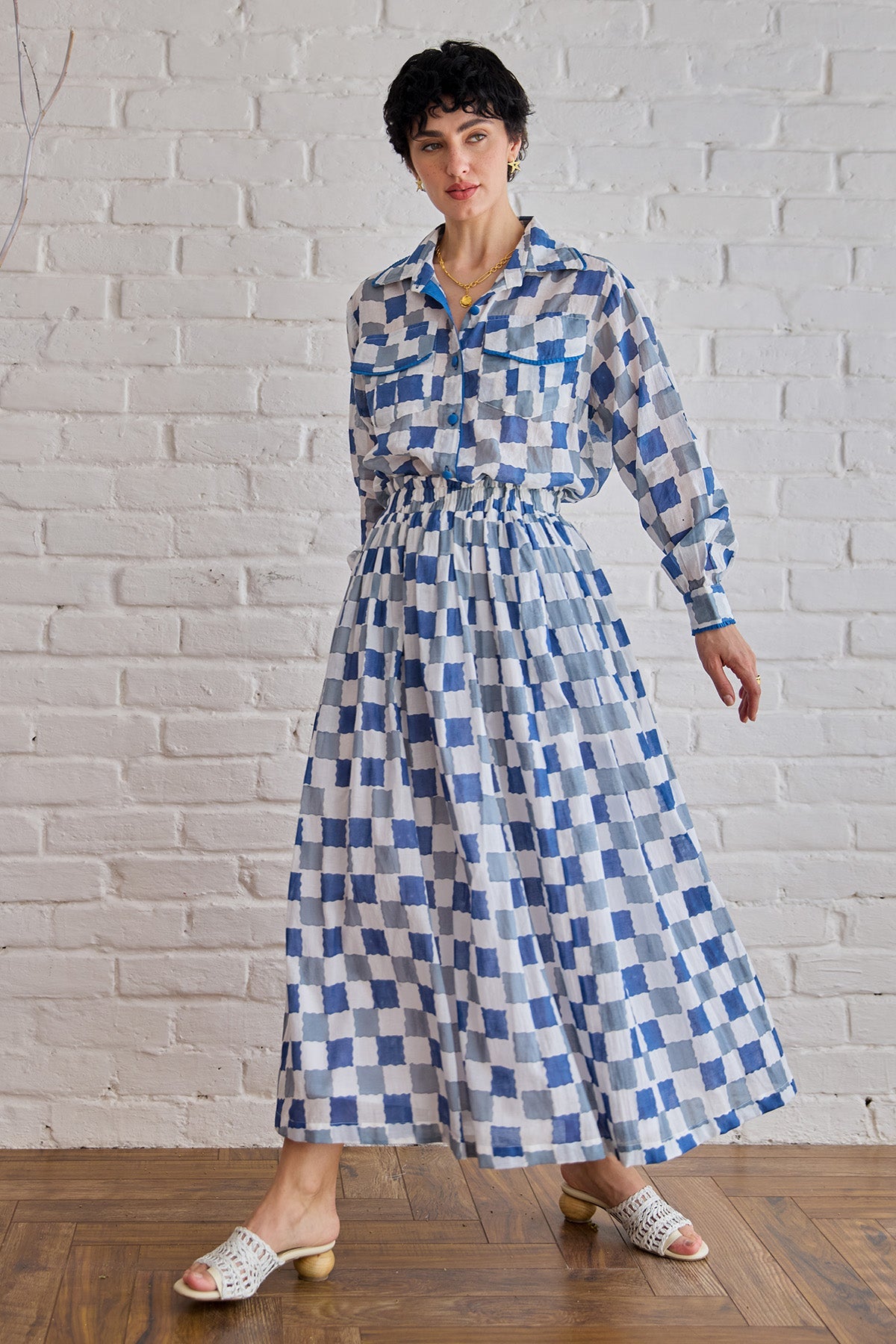 Buy Multicolor Checks Printed Skirt by Taro India for women online at ScrollnShops